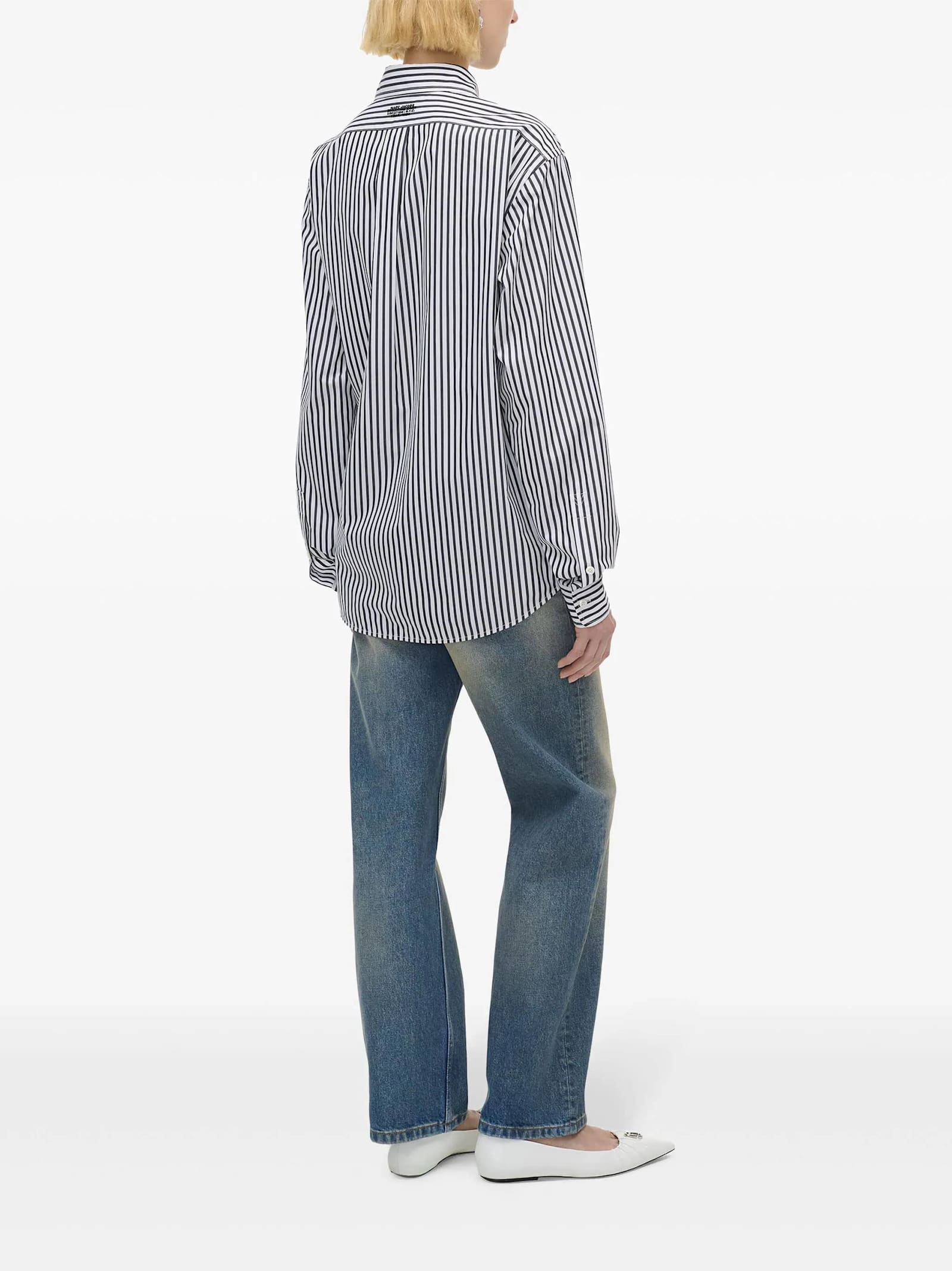 Shop Marc Jacobs Camicia Over Righe In Black White