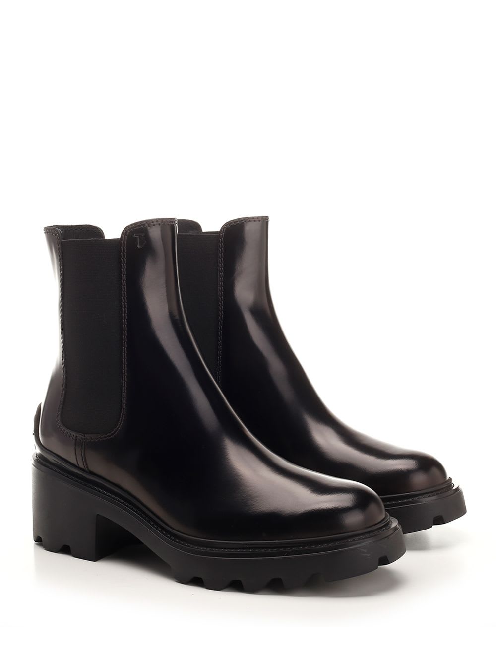 Shop Tod's Patent Leather Ankle Boot In Black