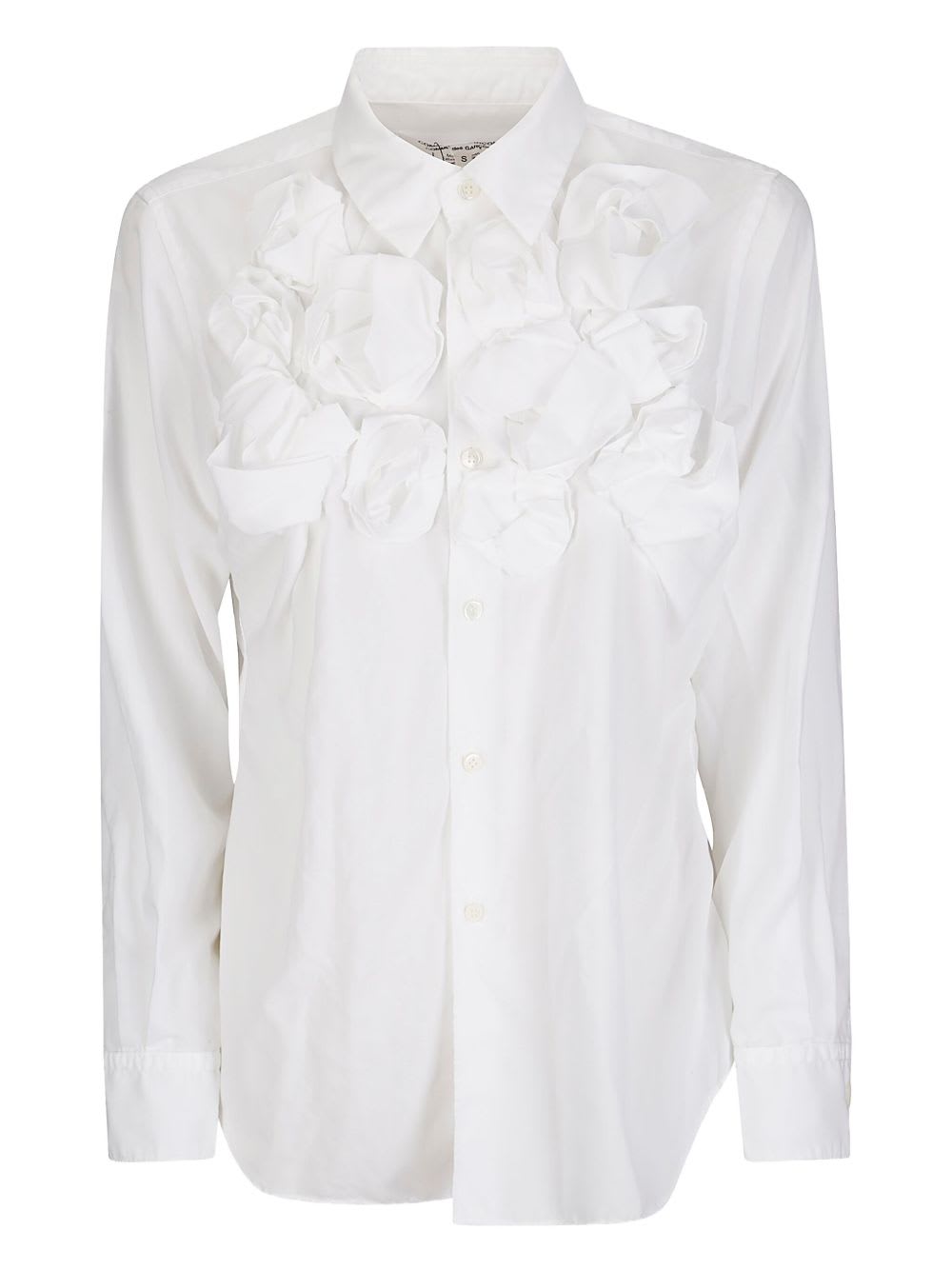 Comme Des Garçons Tapered Shirt In White