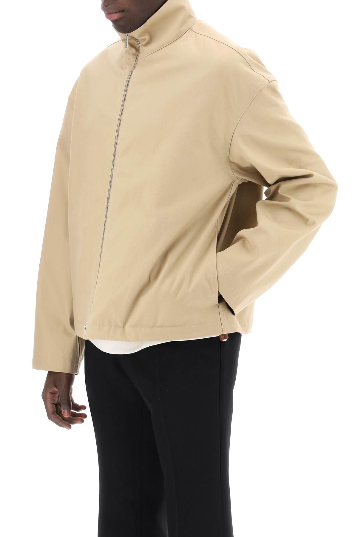 Shop Jil Sander Boxy High-neck Jacket In Dove Grey (beige)