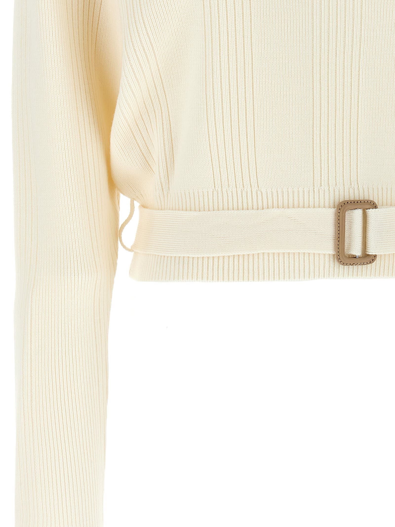 Shop Chloé Belt Sweater In White