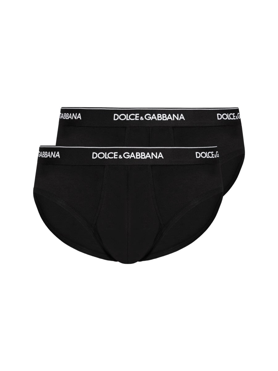 Dolce & Gabbana Bi-pack Slip Brando In Black