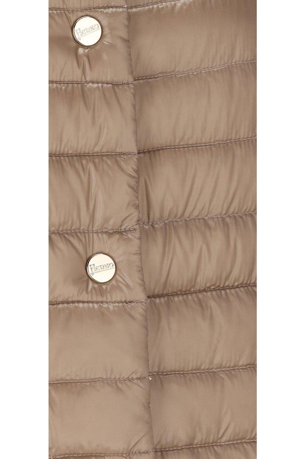 Herno Reversible Button-up Down Jacket In Tortora Chantilly