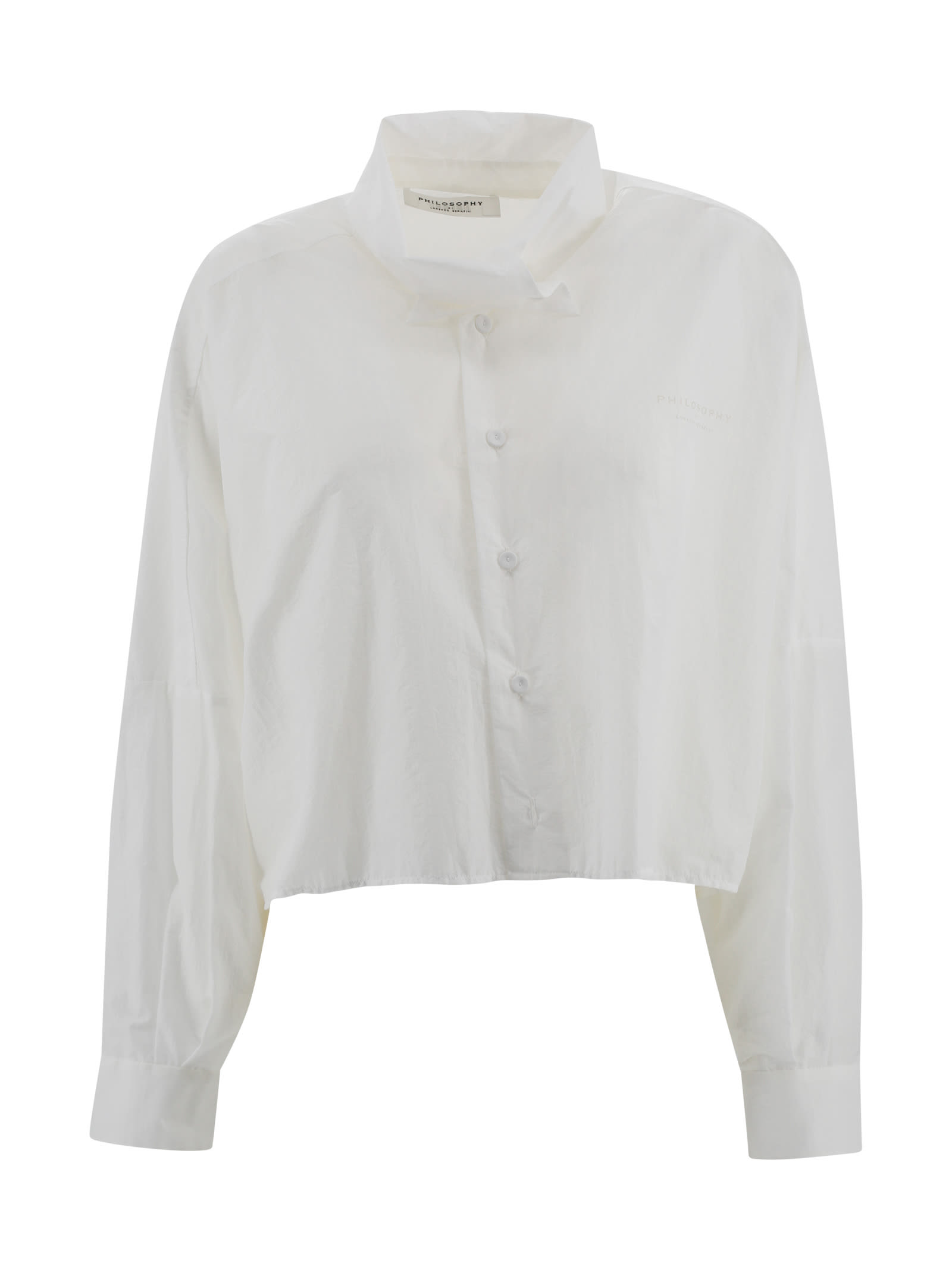 Shop Philosophy Di Lorenzo Serafini Camicia Crop Button-down In White