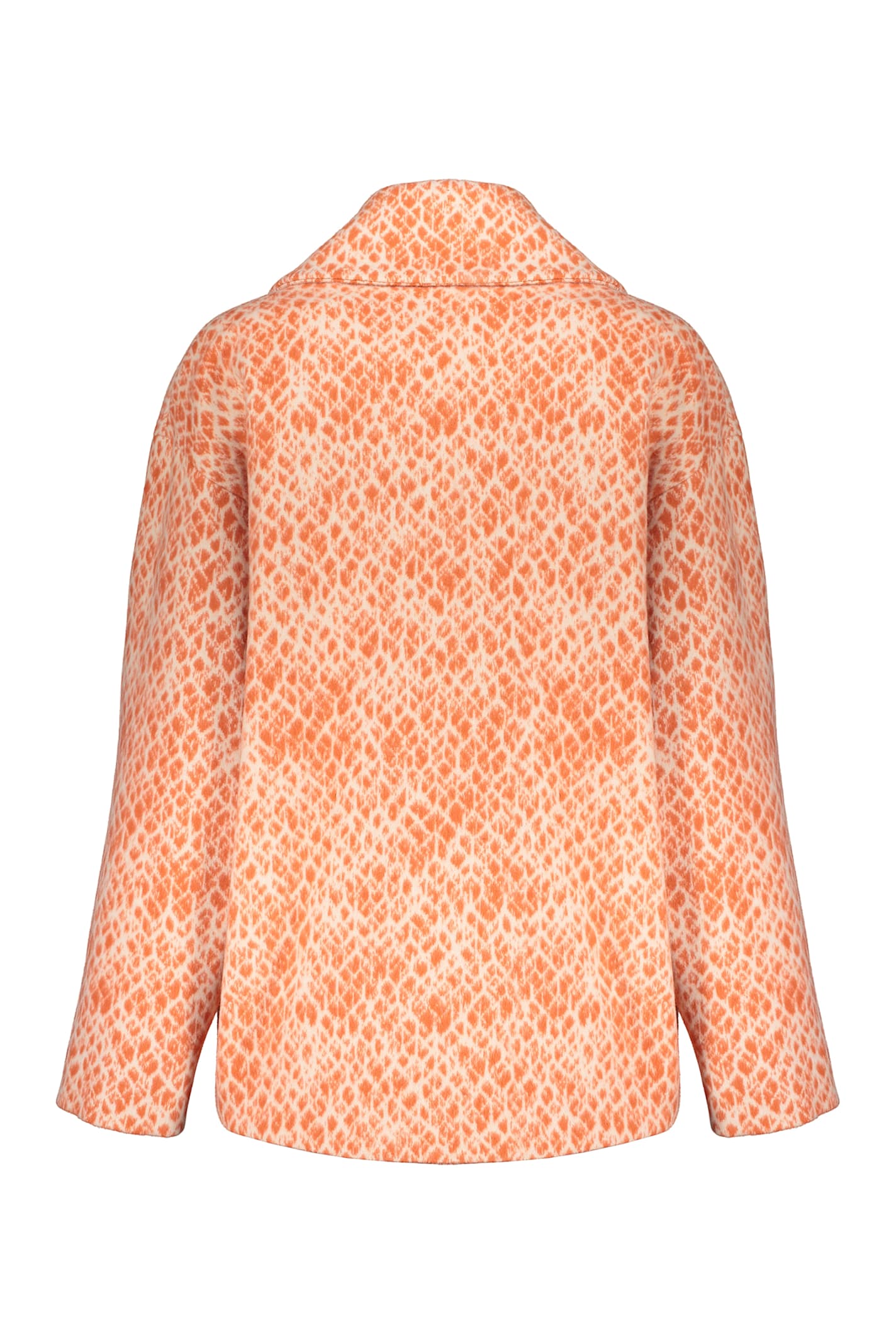 Herno Double-breasted Short Jacket In Orange