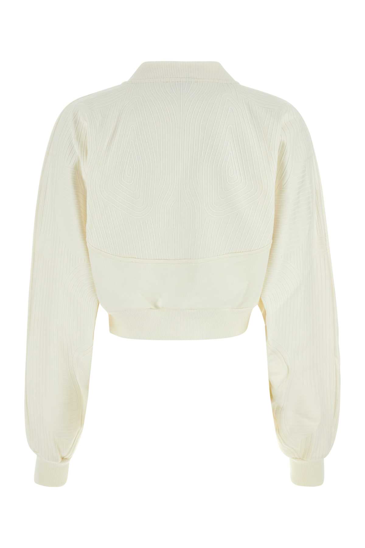 Shop Off-white Ivory Cotton Oversize Sweatshirt In Whtwht