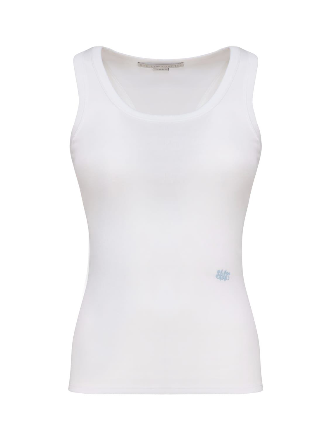 Shop Stella Mccartney Tank Top With Embroidery In Pure White