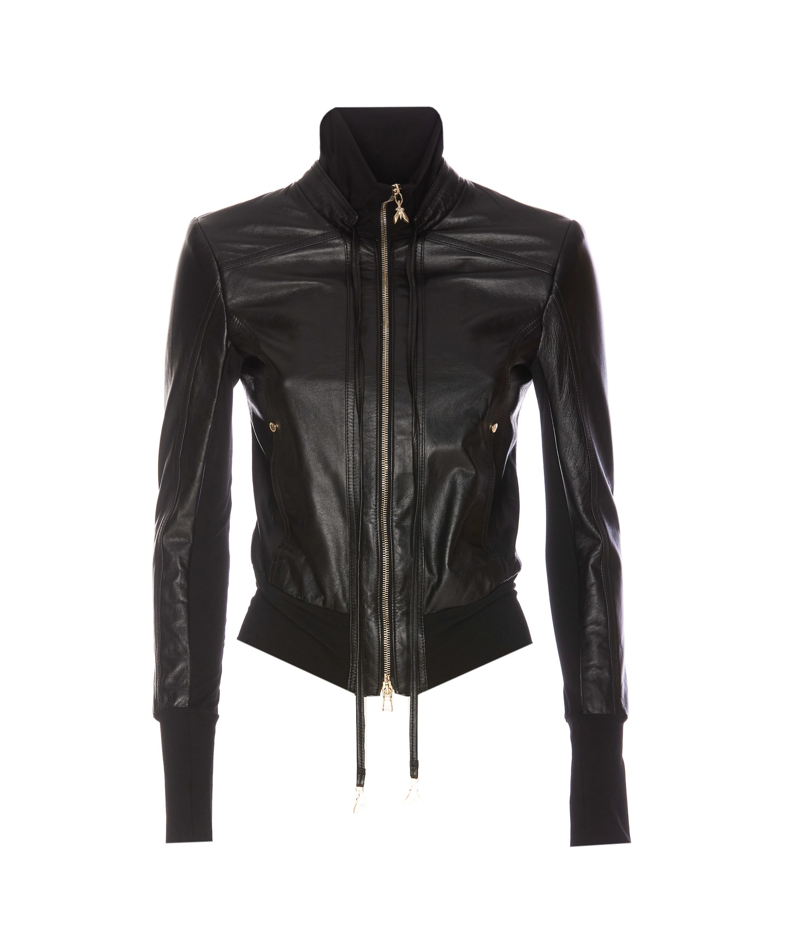 Shop Patrizia Pepe Leather Jacket In Black