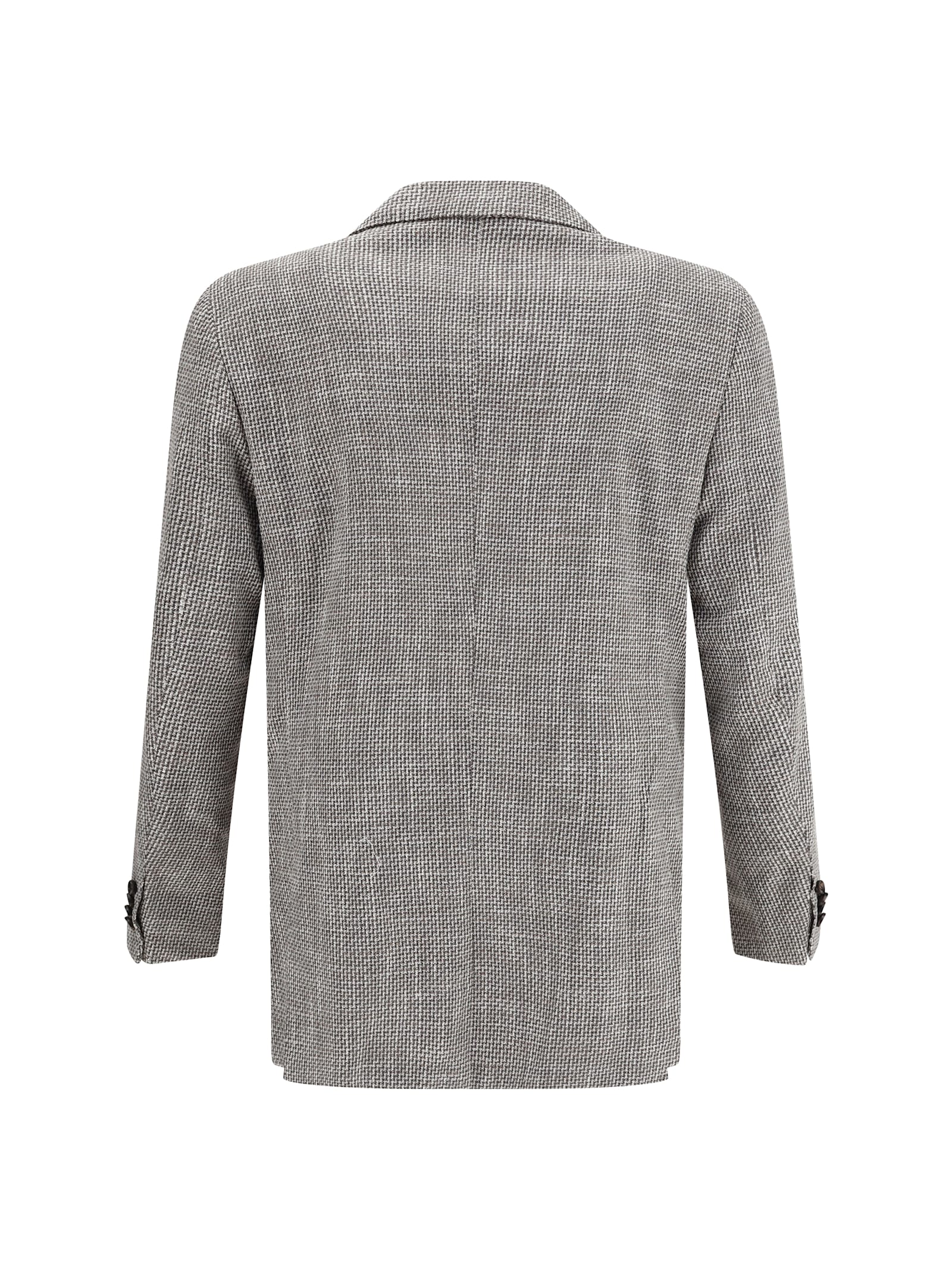 Shop Kiton Virgin Wool Blazer Jacket In Marrone