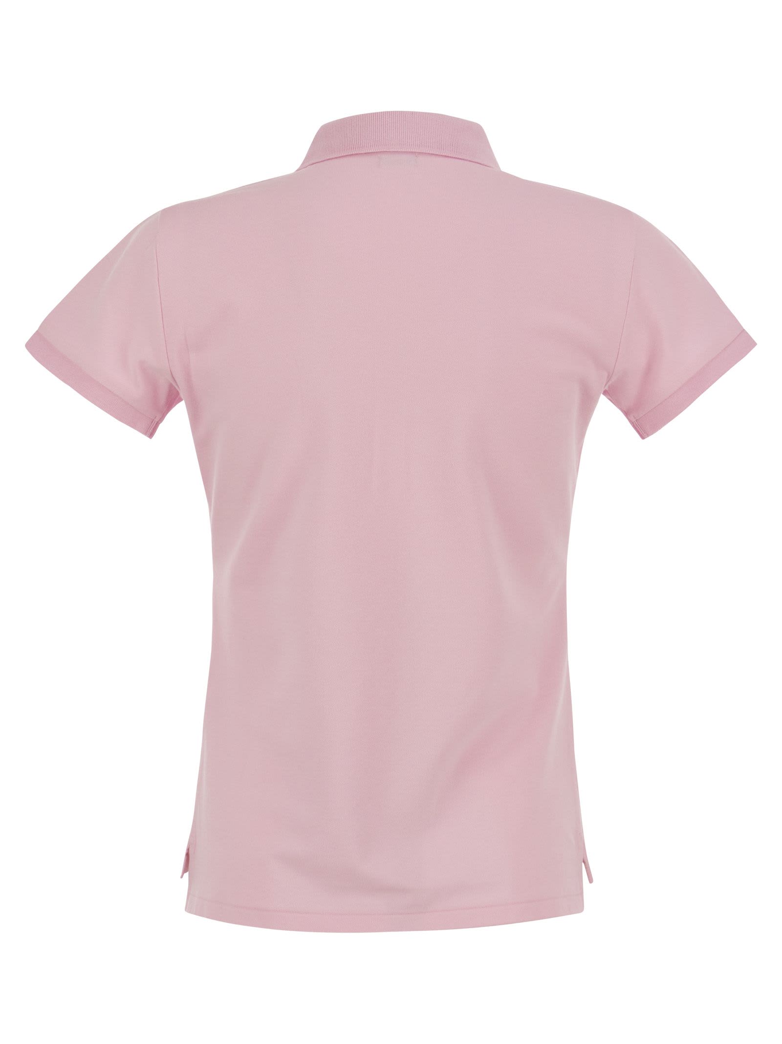 Shop Polo Ralph Lauren Julie Cotton Polo Shirt In Country Club Pink