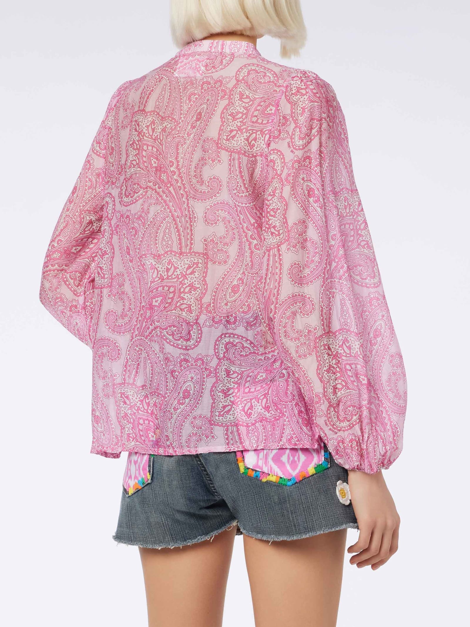 Mc2 Saint Barth Harper Voile Blouse In Pink