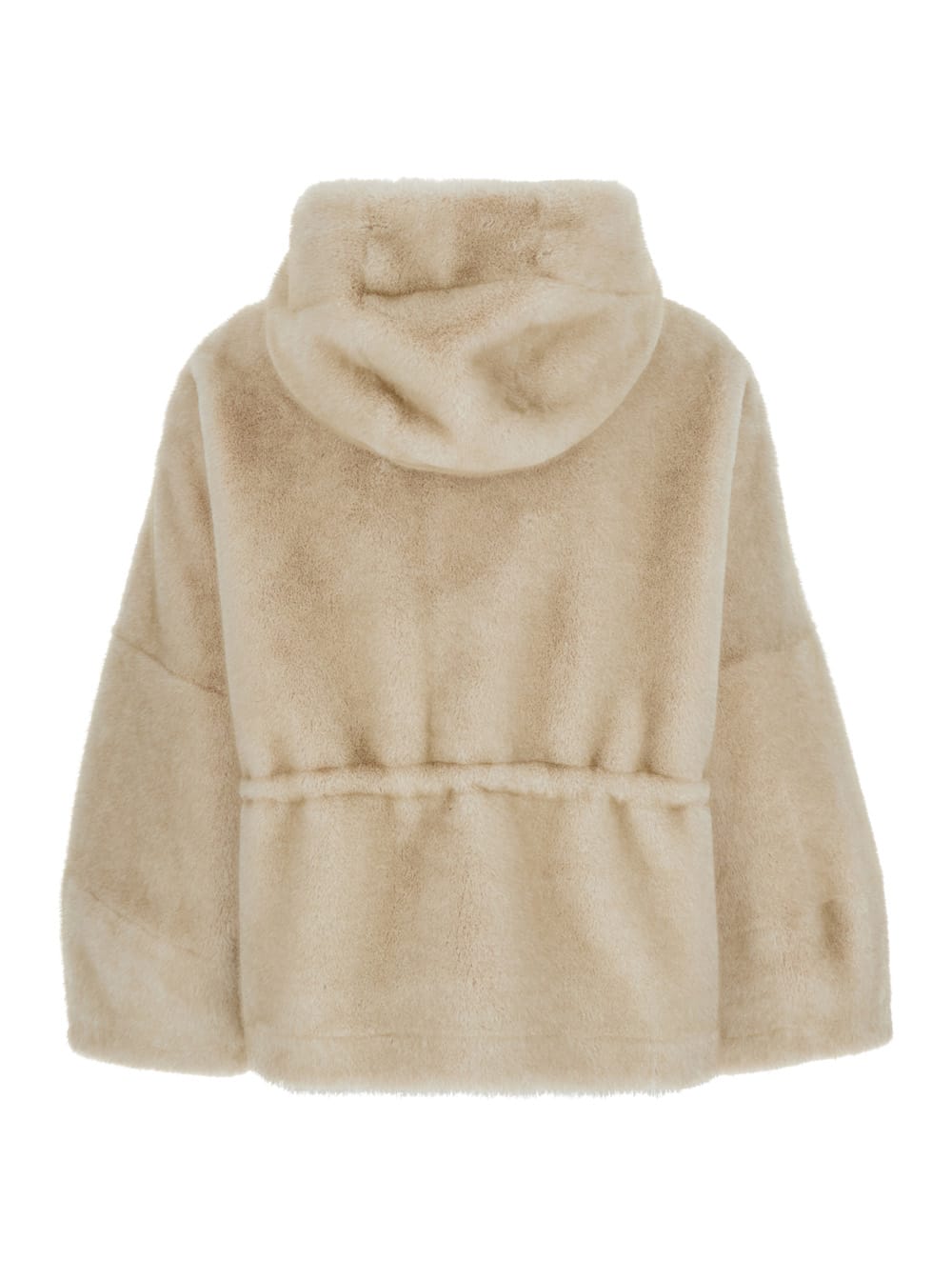Valentini 1972 Drawstring-waist Hooded Jacket In Neutral
