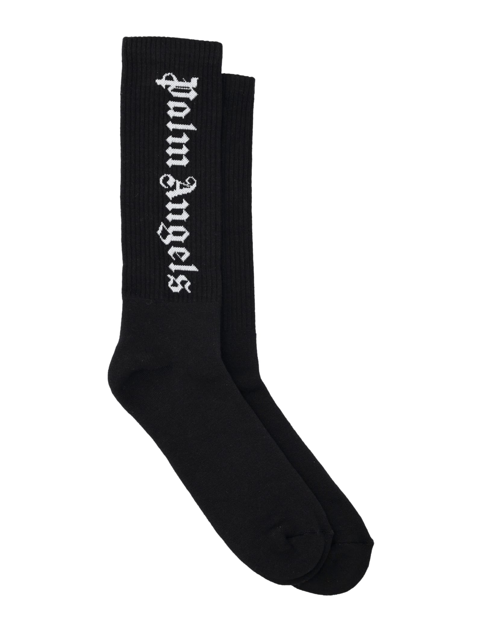 Shop Palm Angels Classic Logo Socks In Black