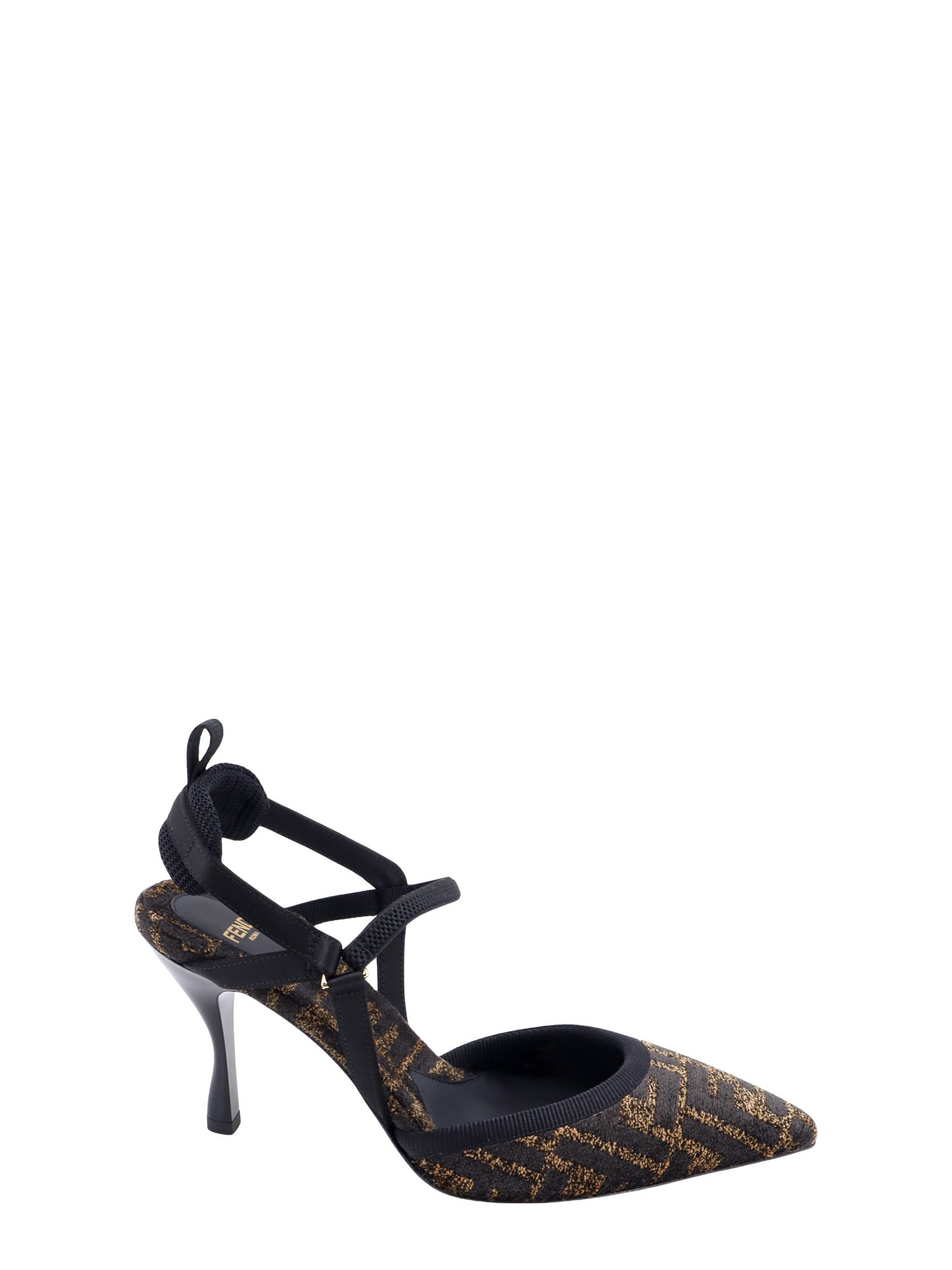 Shop Fendi Colibri Lite Slingback In Nero