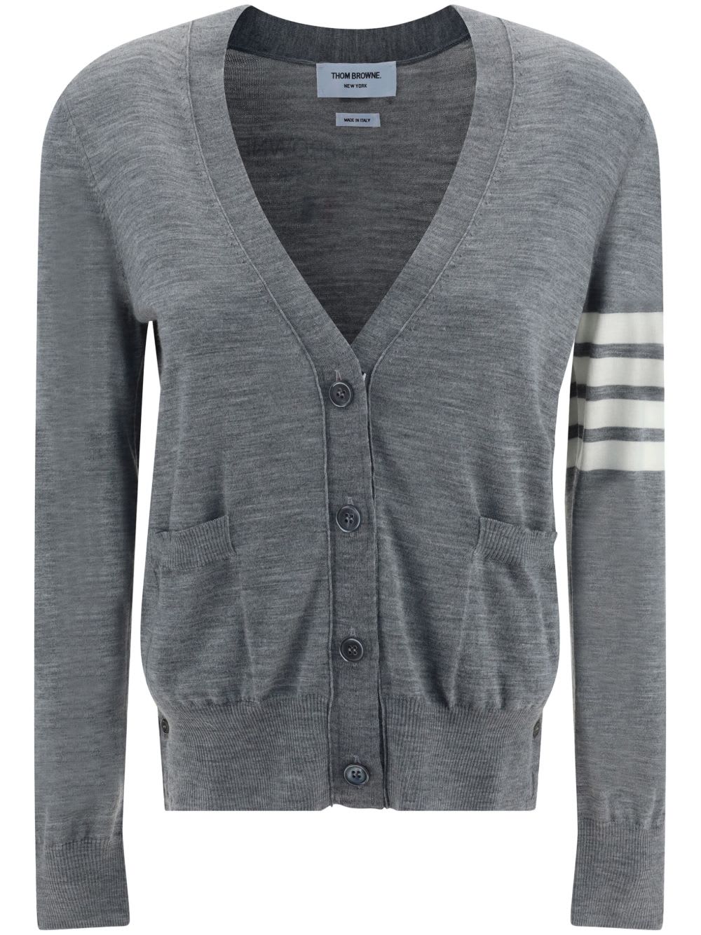 Thom Browne Wool Cardigan In Gray