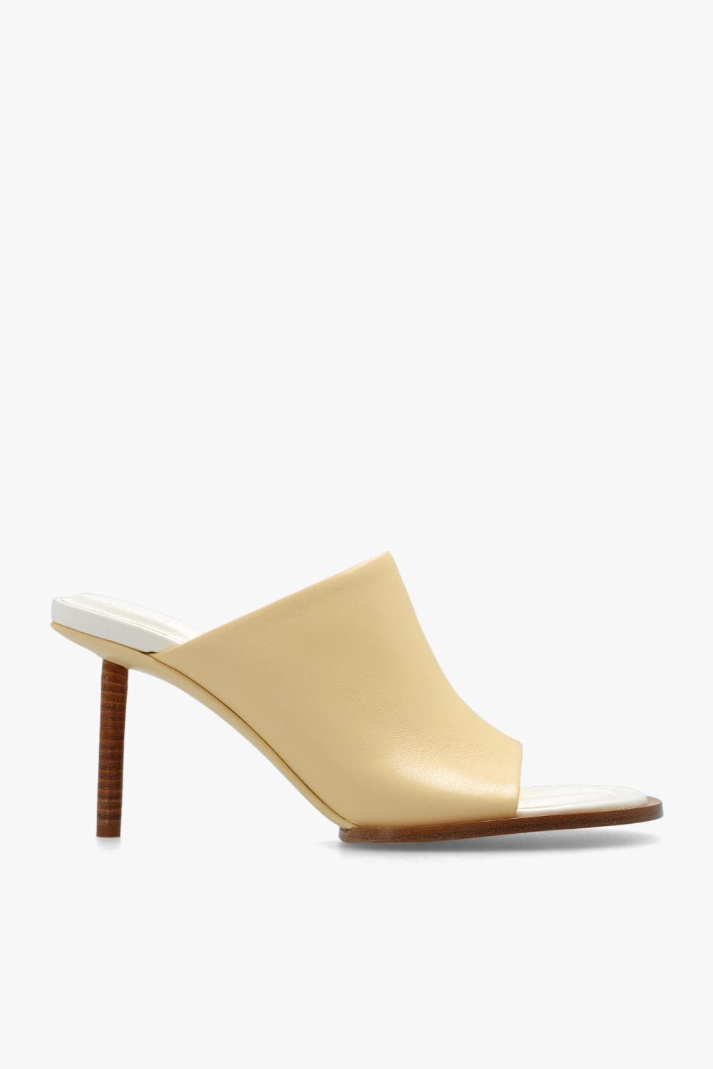 Shop Jacquemus Rond Carre Heeled Mules In Off-white