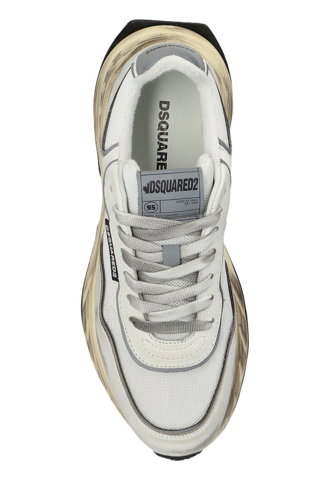 Dsquared2 Distressed Low-top Sneakers In White