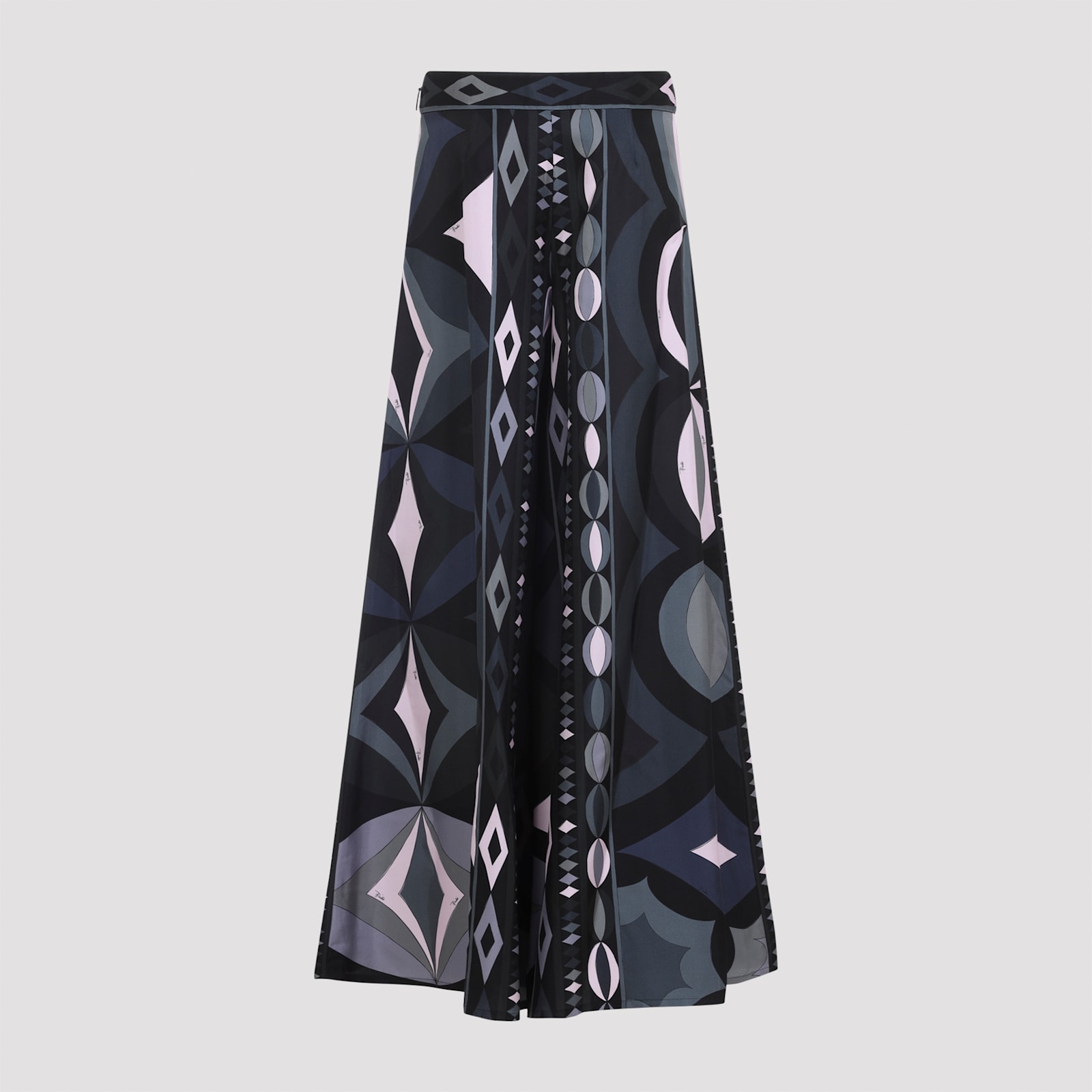 Pucci Geometric High Waist Wide Leg Trousers In Blue