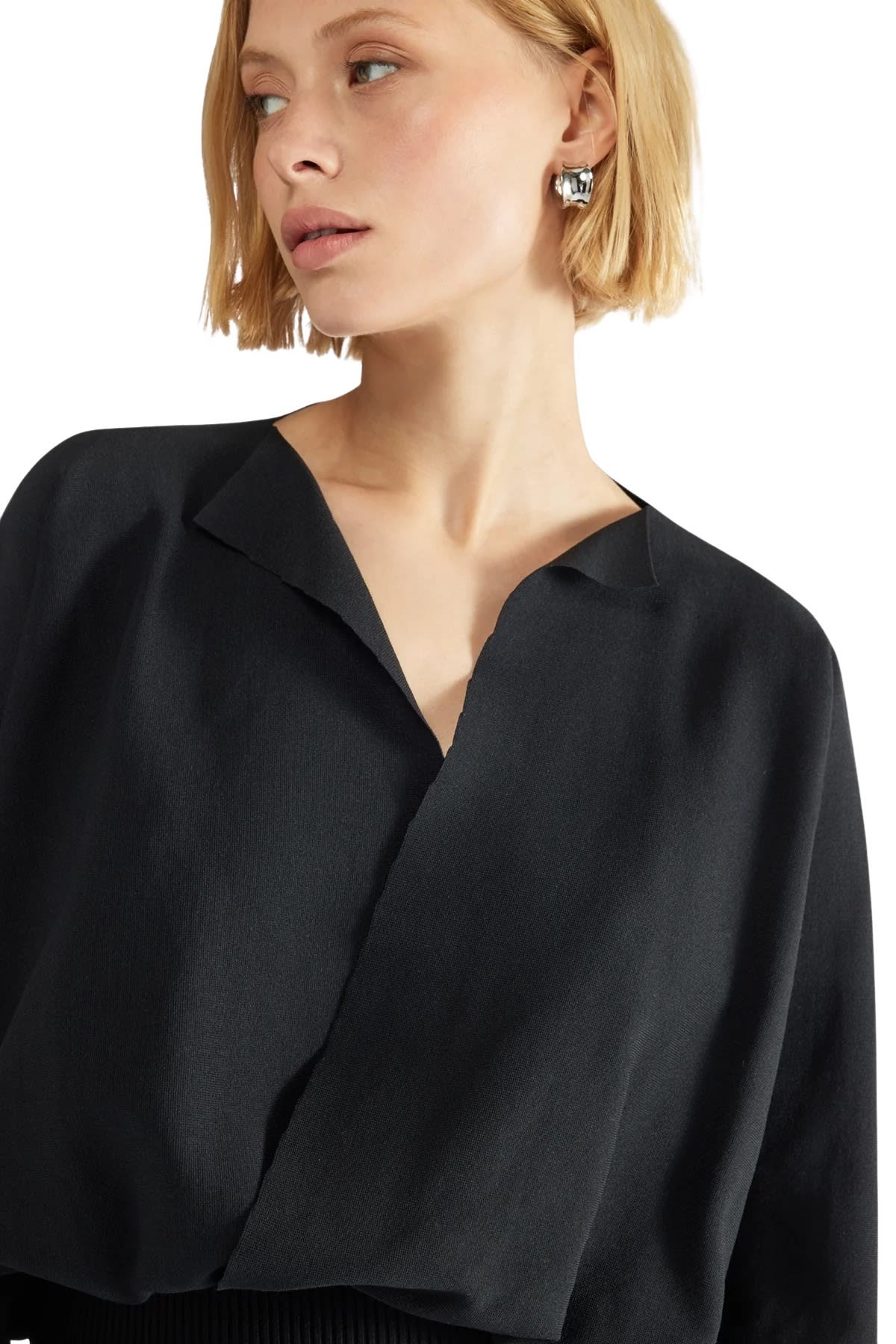 Liviana Conti Crossed Front Sweater In Nero