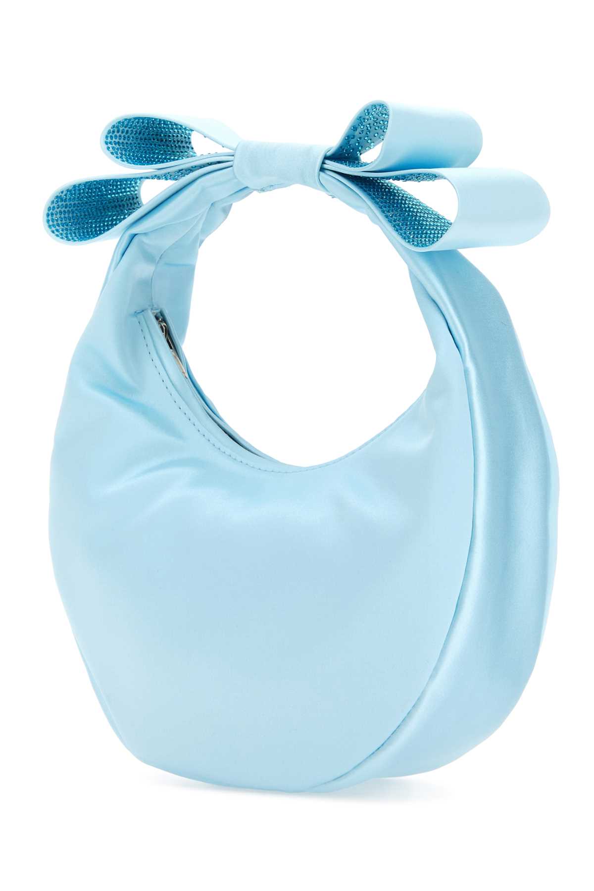 Mach &amp; Mach Pastel Light-blue Satin Small Cadeau Handbag In Skyblue