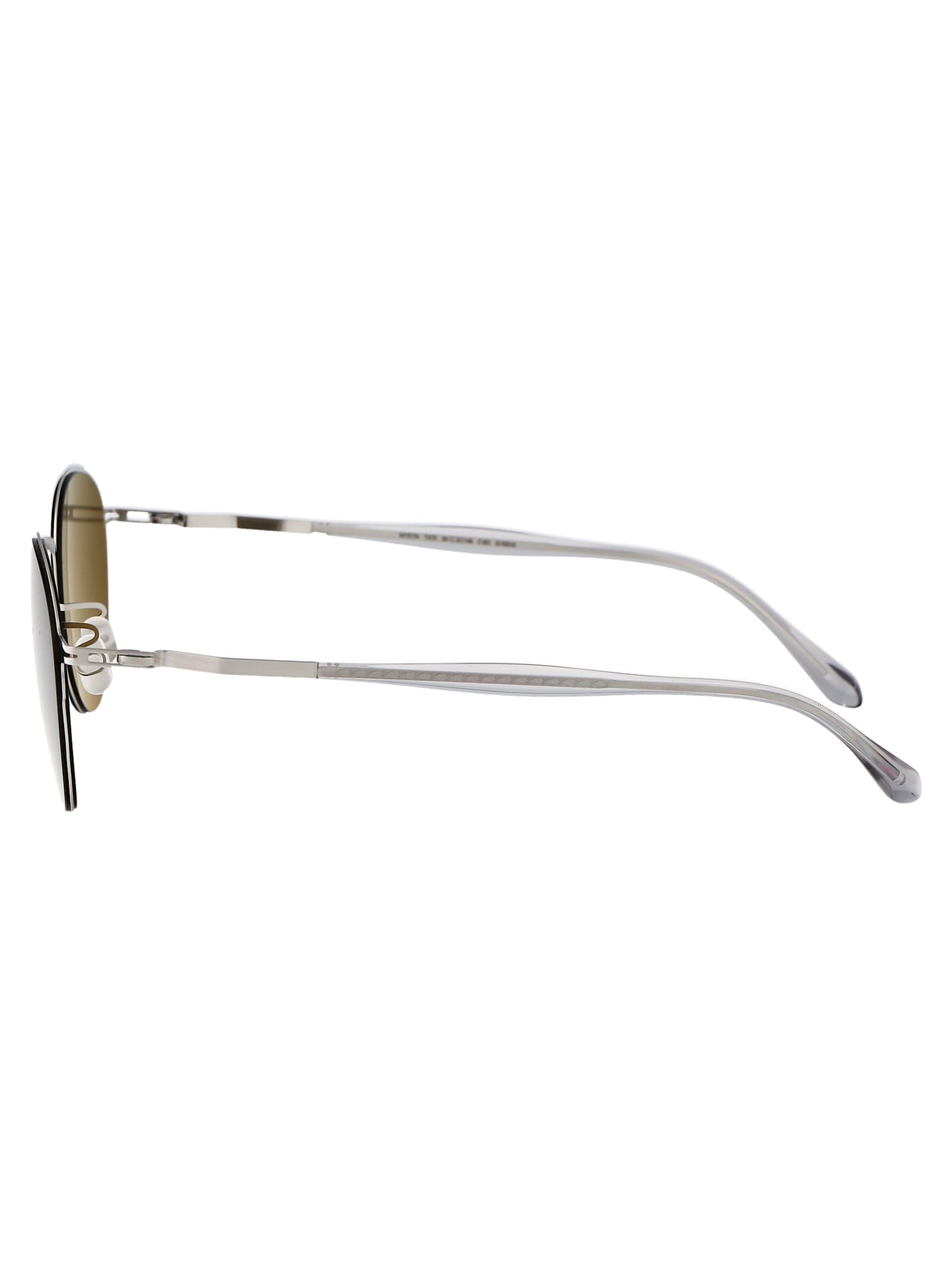 Mykita Shiny Silver Raw Green Solid Steel Sunglasses In Metallic