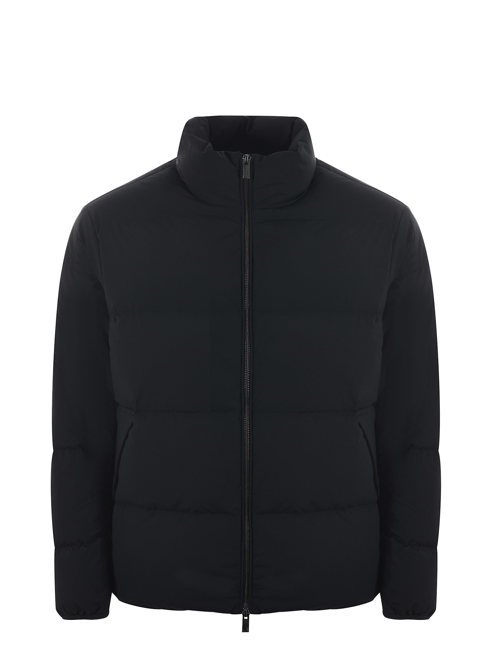 Shop Emporio Armani Quilted Nylon Down Jacket In Black