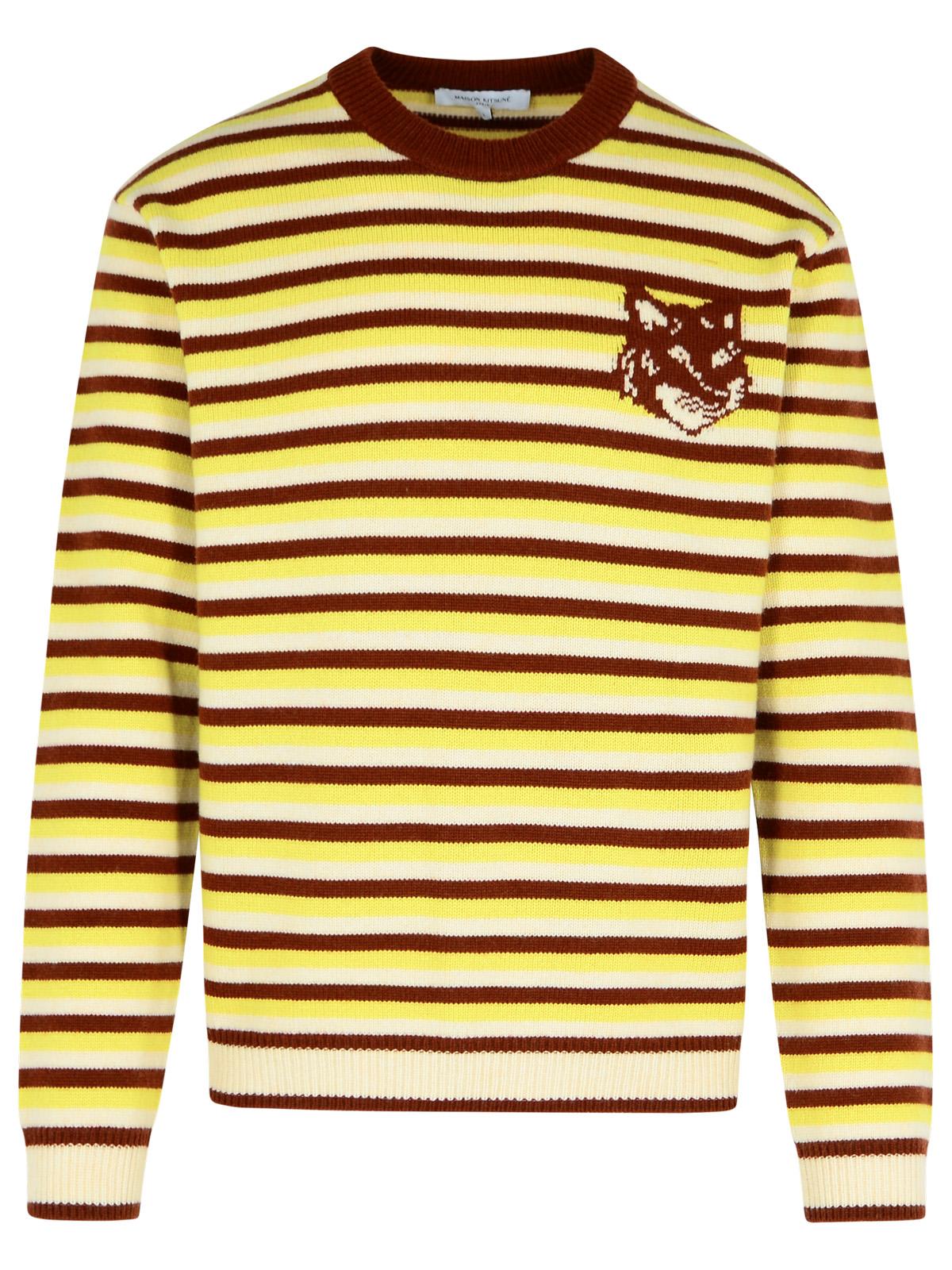 Shop Maison Kitsuné Multi Wool Sweater In Multicolor