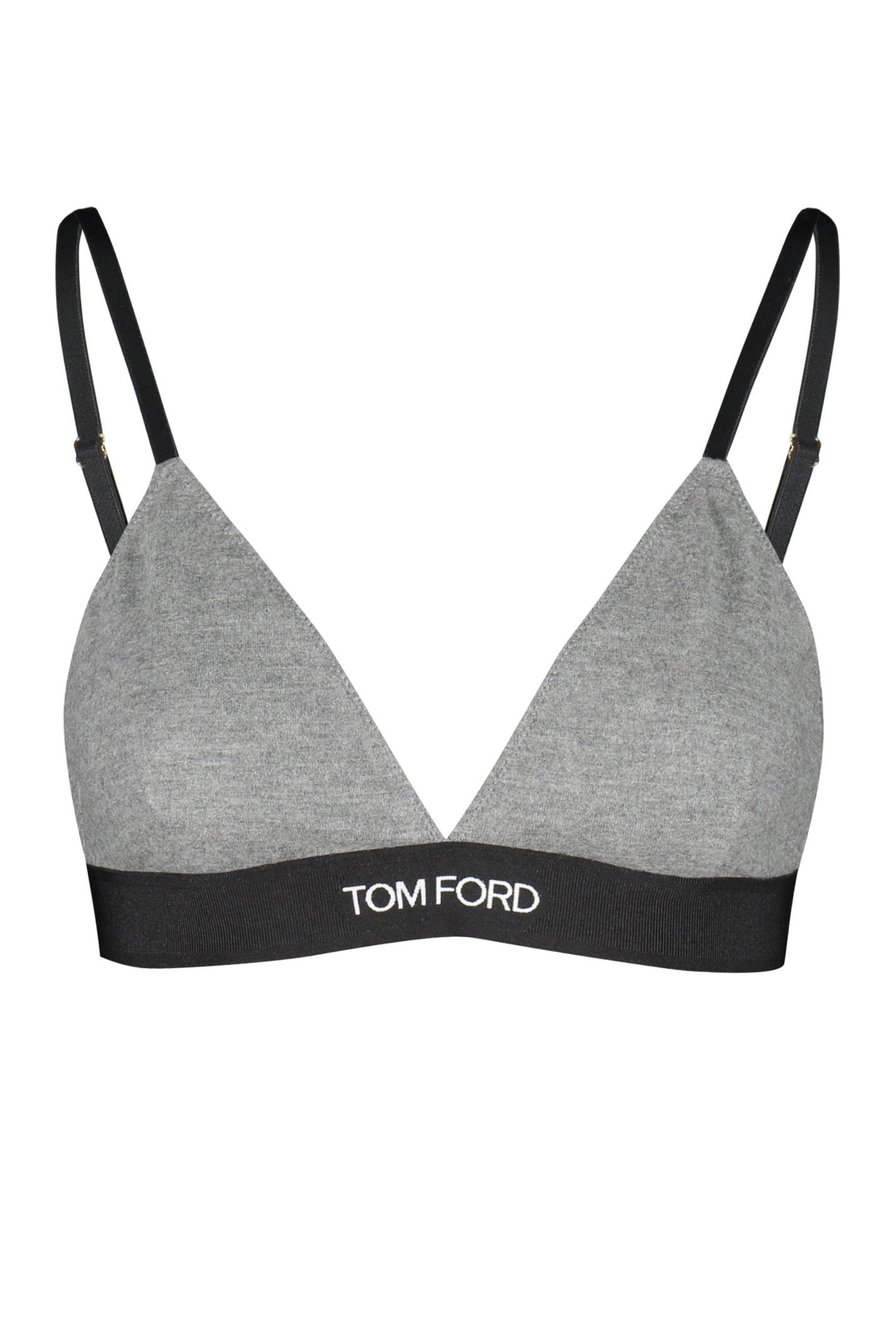 Shop Tom Ford Triangle Bra In Grey