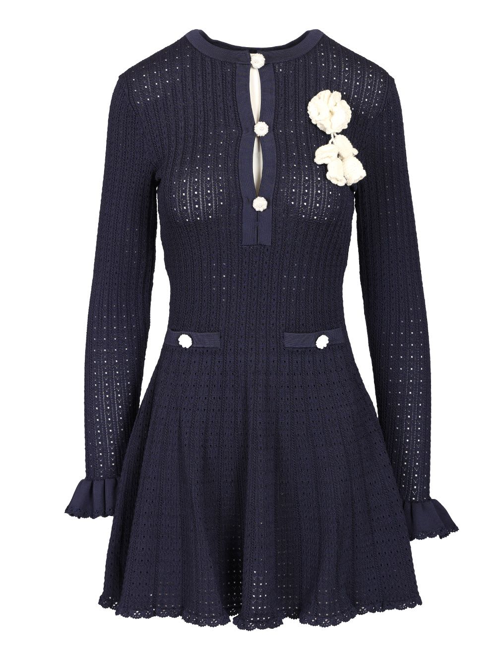 Openwork Knit Mini Dress
