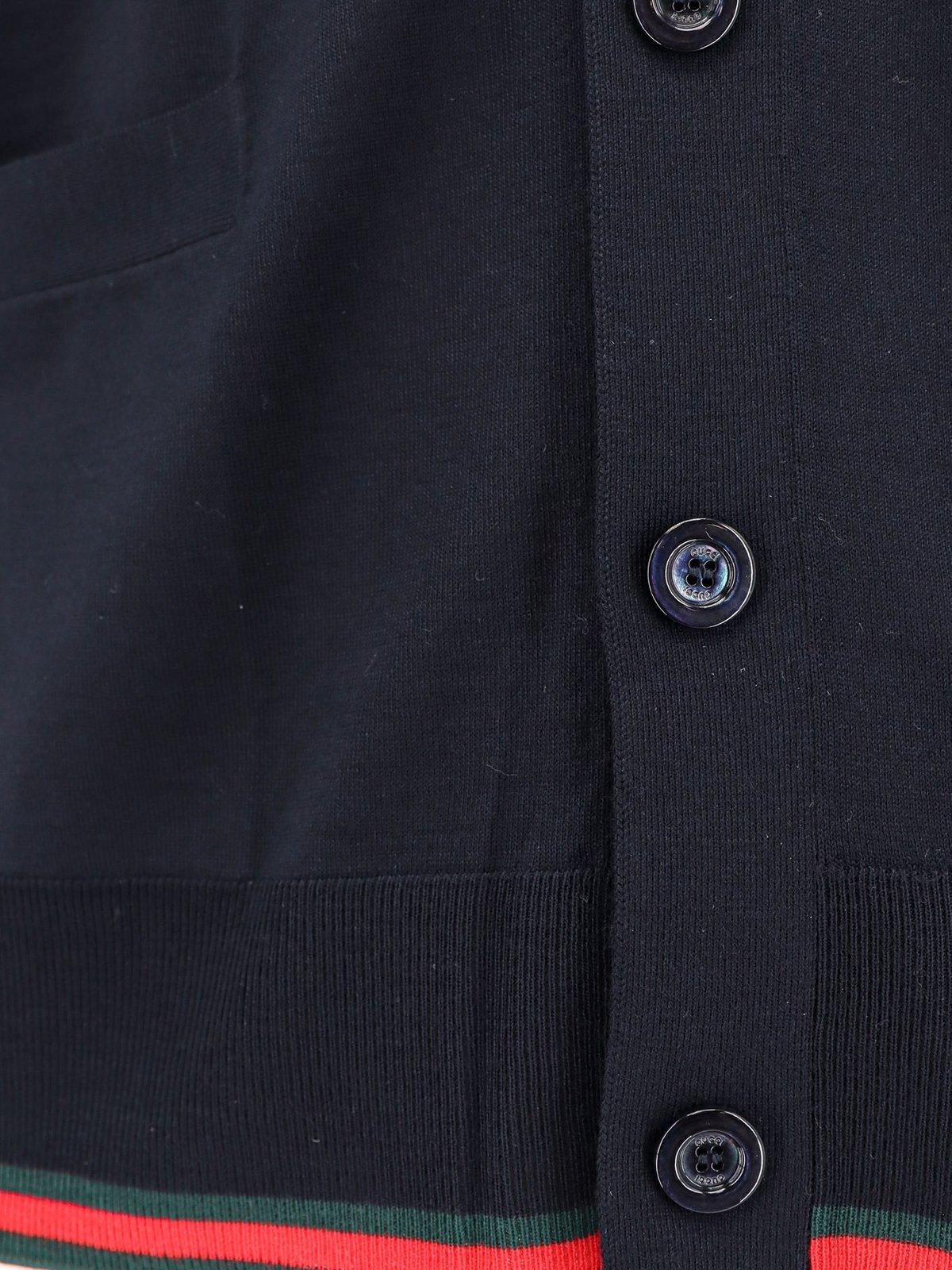 Gucci Button-up Knit Cardigan In Black