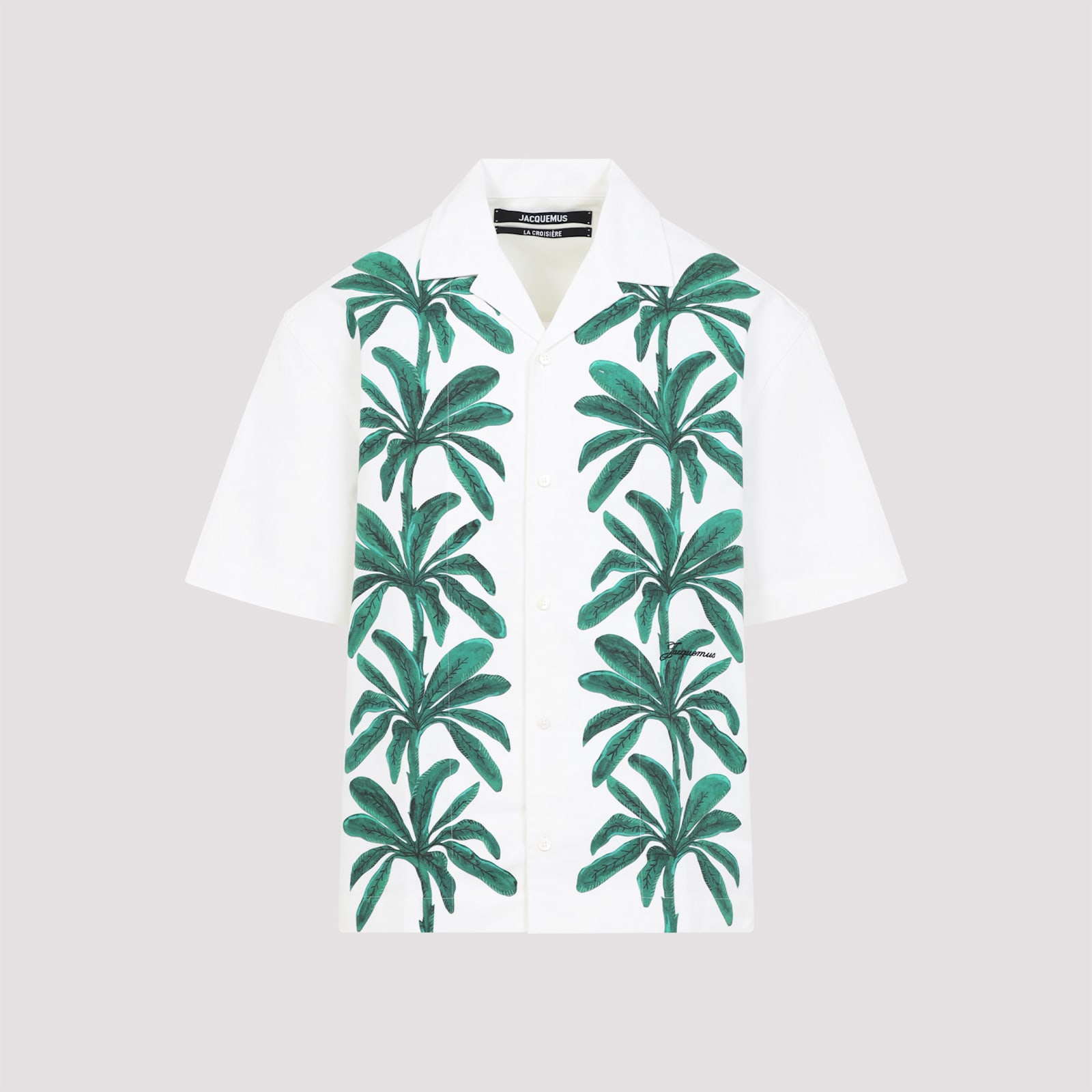 Jacquemus La Chemise Shirt In Bz Print Painted Palmtrees W