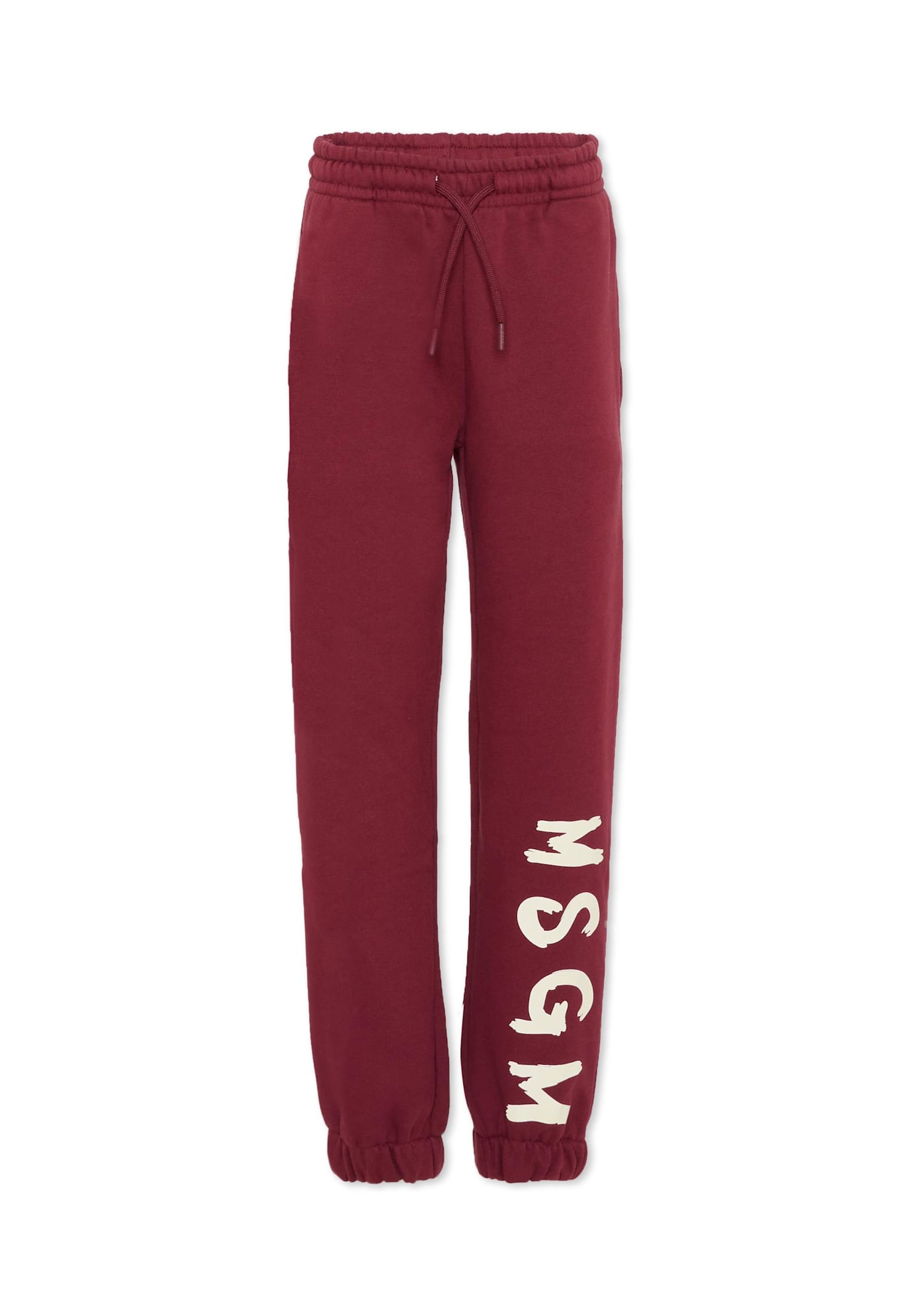 Msgm Burgundy Trousers For Kids With Logo In Burgundy