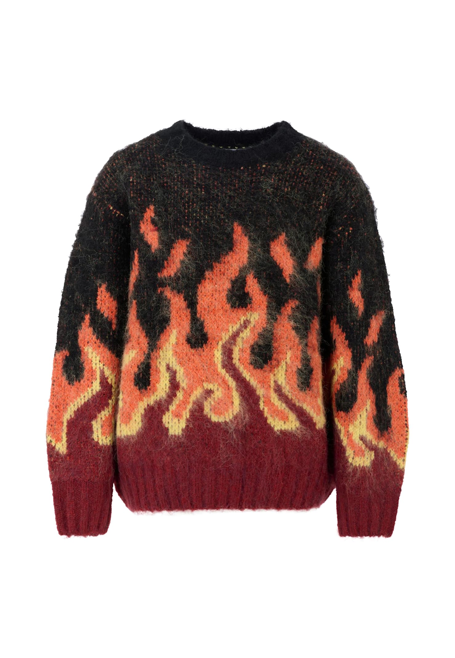 Molo Black Sweater For Boy With Flames In Black