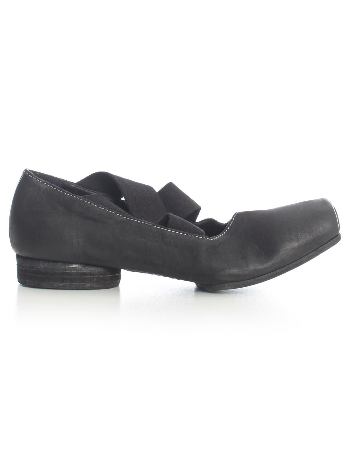 Uma Wang Leather Ballerinas In Black