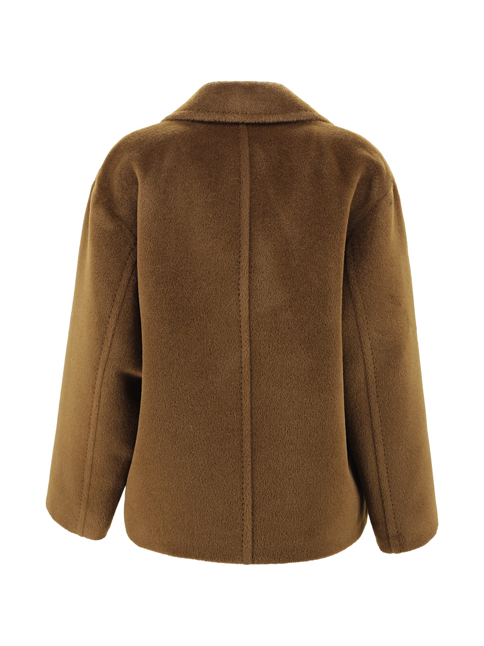 Shop Max Mara Alpaca And Wool Caban In Brown