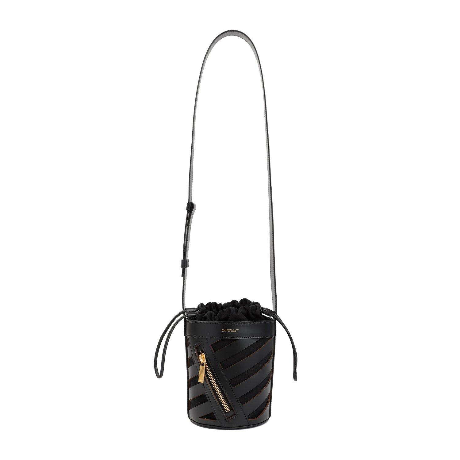OFF-WHITE CUT-OUT DRAWSTRING BUCKET BAG