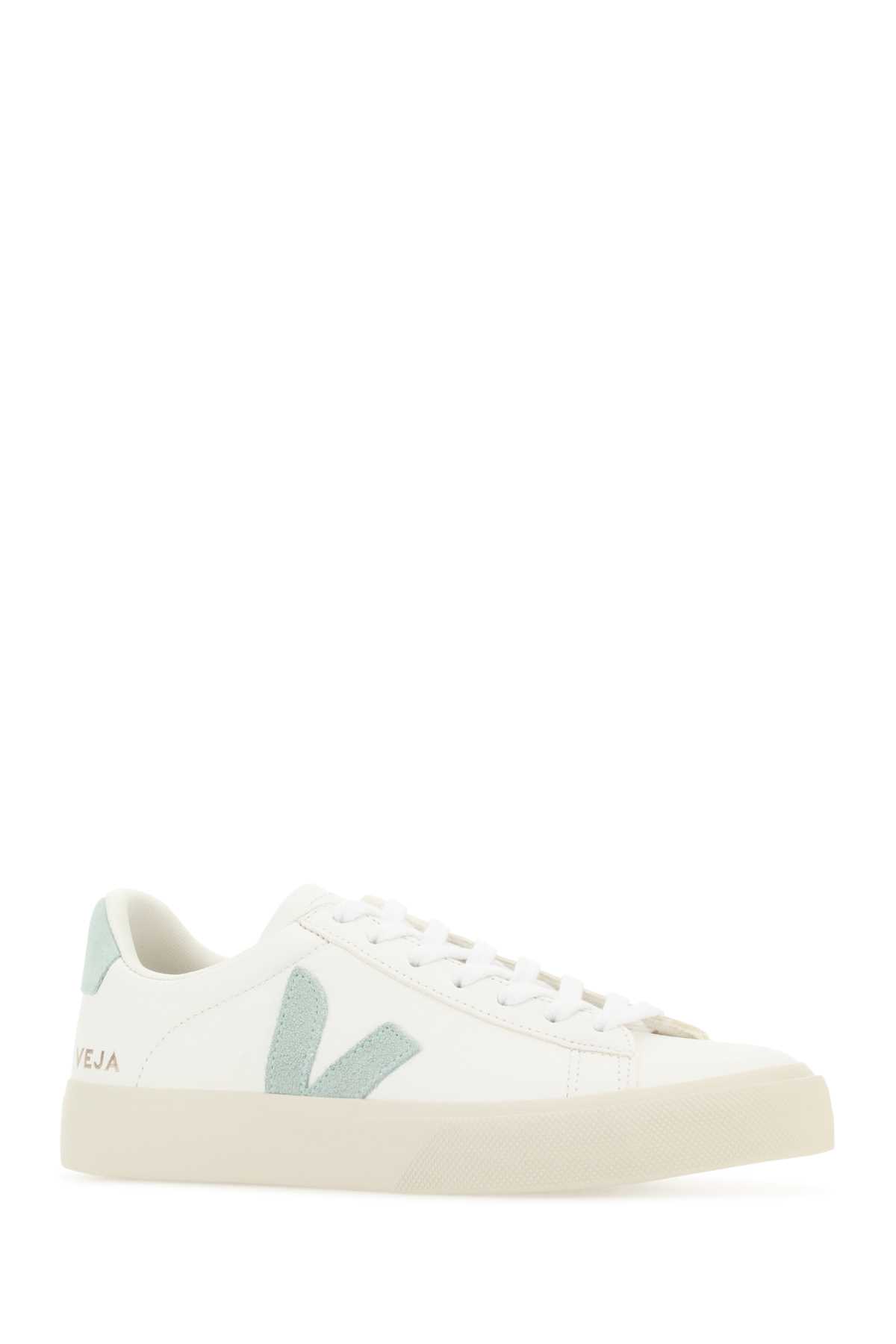 Shop Veja White Chromefree Leather Campo Sneakers In Extrawhitematcha
