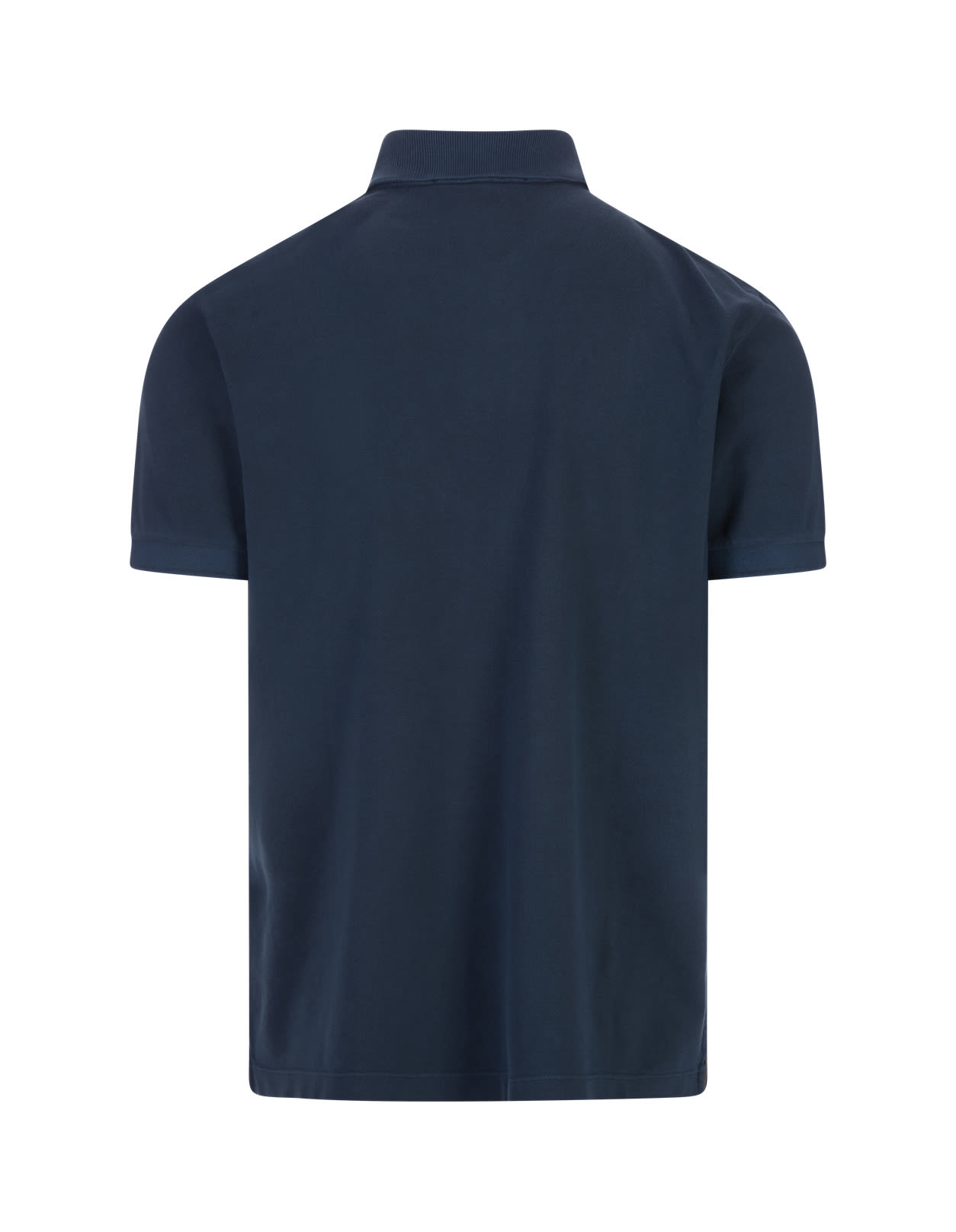 Shop Stone Island Pigment Dyed Slim Polo Shirt In Dark Blue