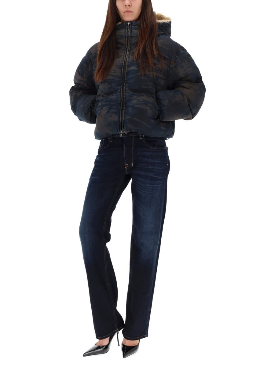 Diesel W-aves-fur Coat In Gray