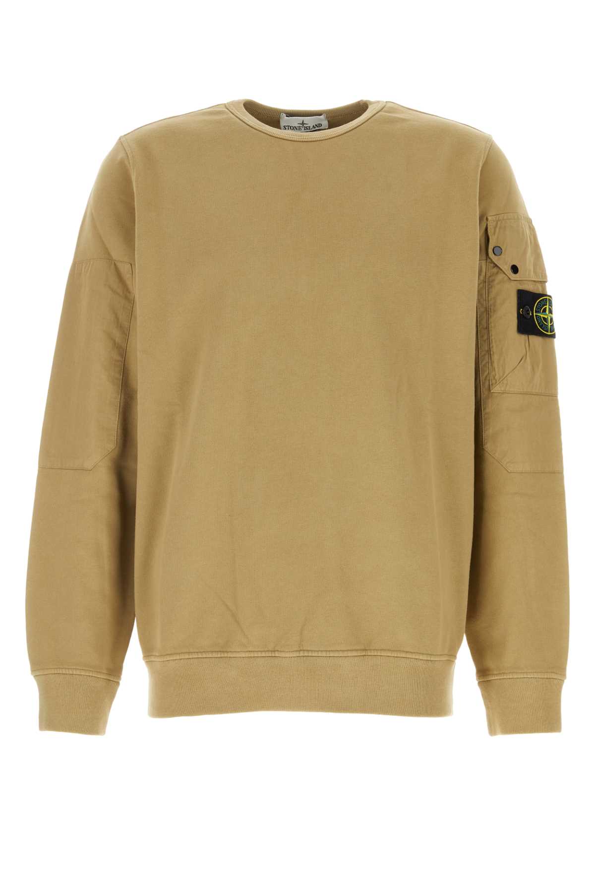 Shop Stone Island Biscuit Cotton Sweatshirt