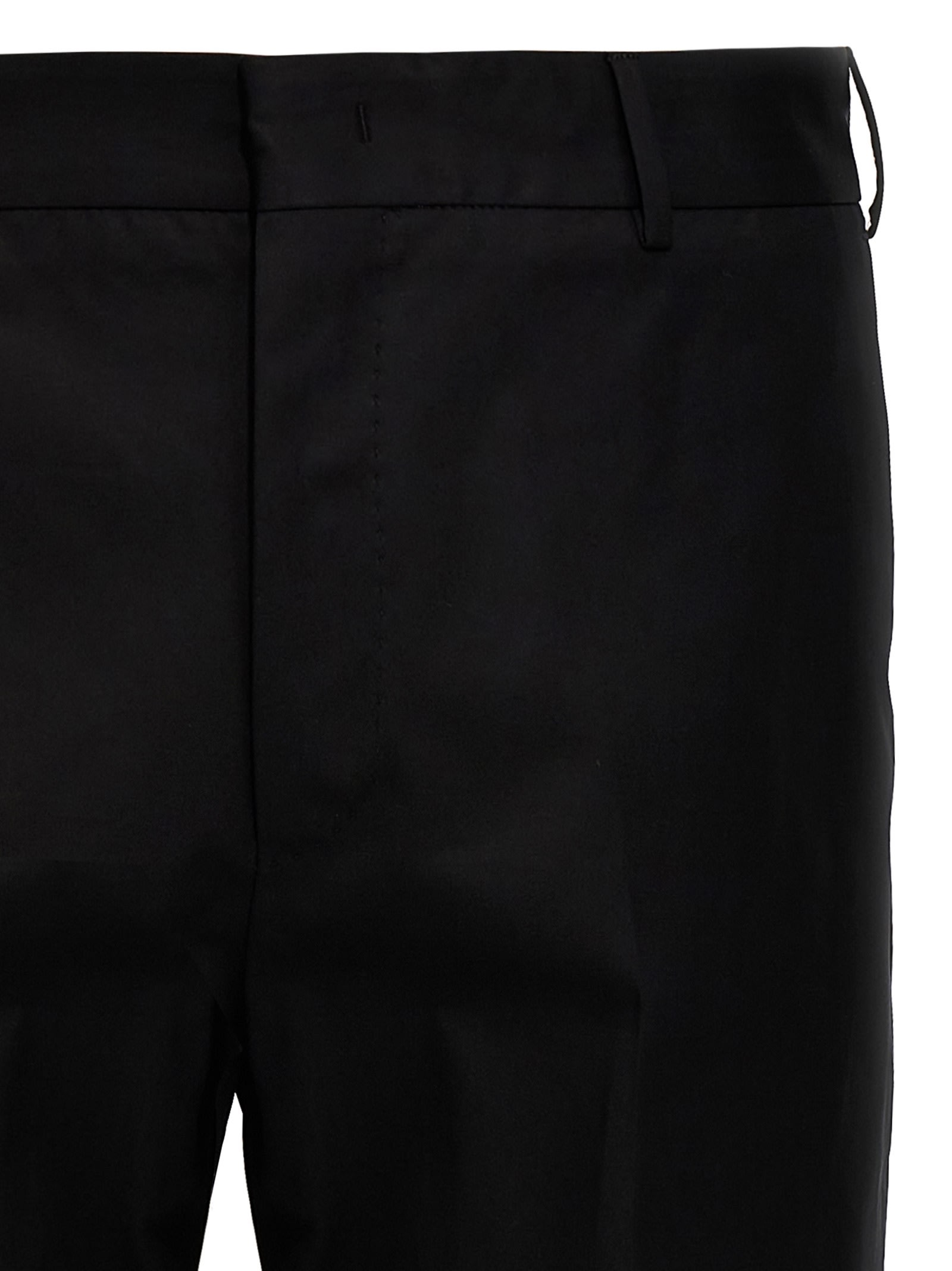 Pt Torino Black Cotton Pants In Black