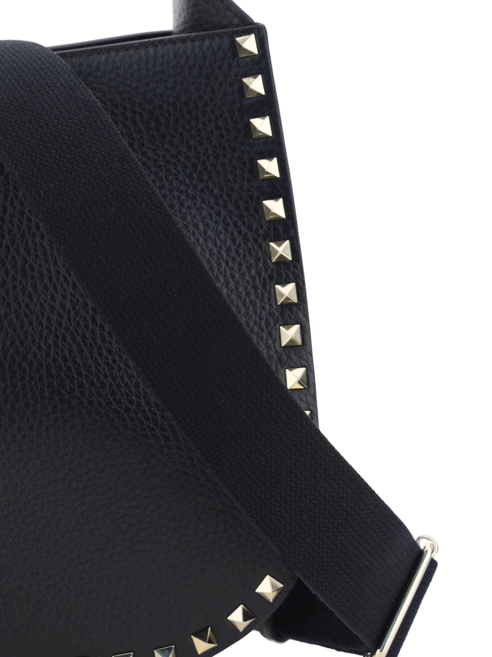 Shop Valentino Rockstud Shoulder Bag In Nero