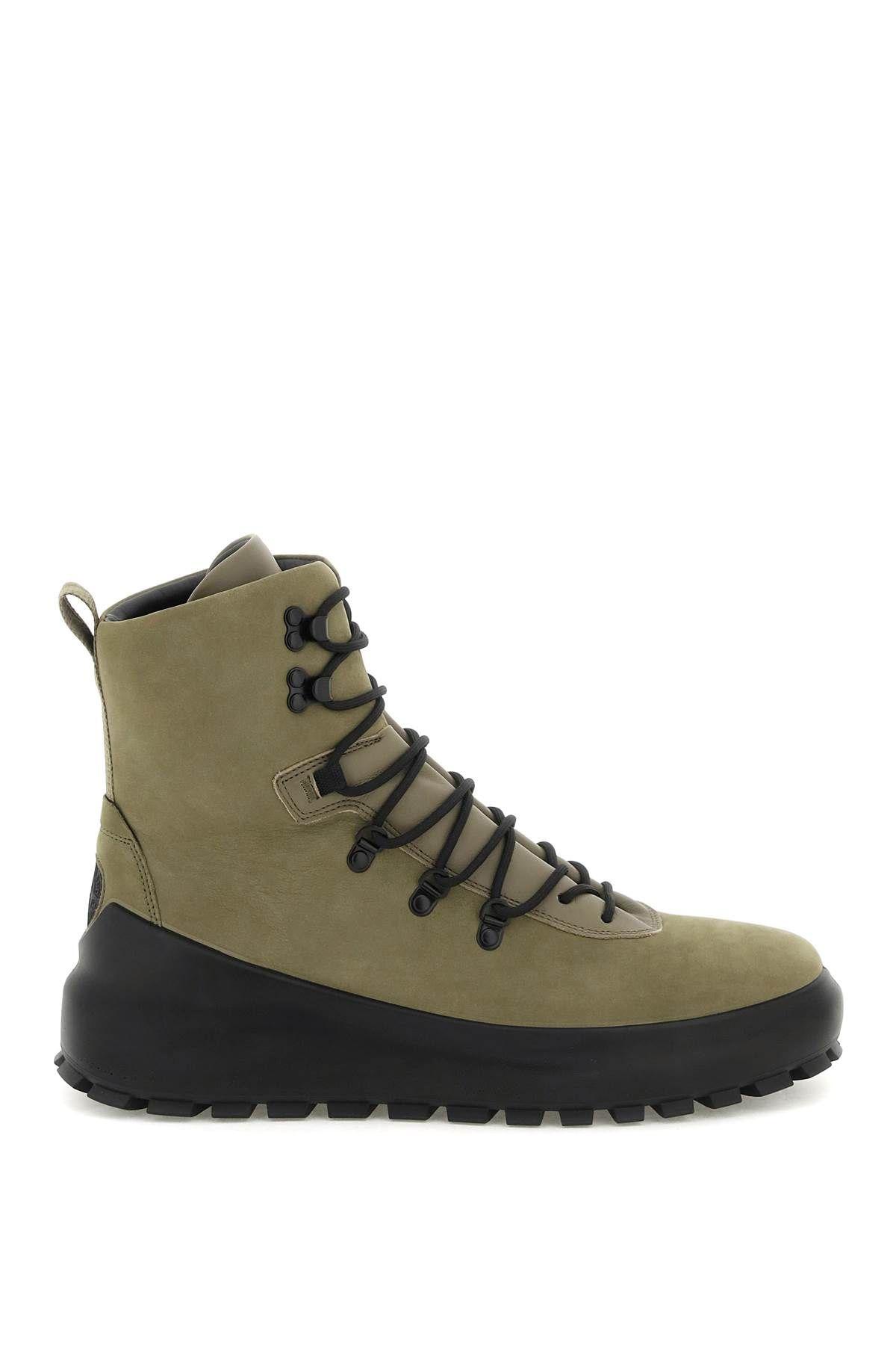 Stone Island Suede Leather Lace-up Ankle Boots