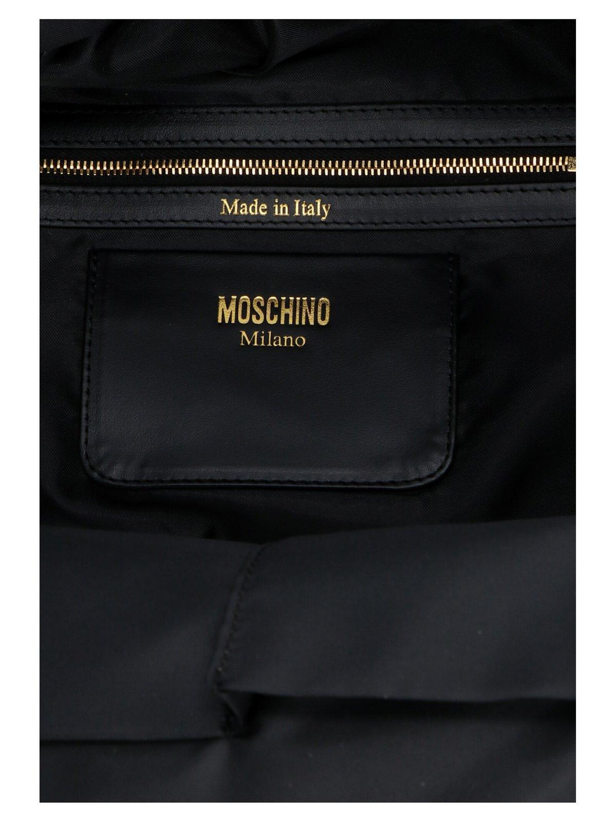 Shop Moschino Quilted Small Backpack In Blue