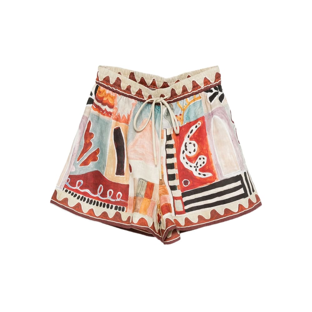 Alemais Michelle Abstract-print Shorts In Multi
