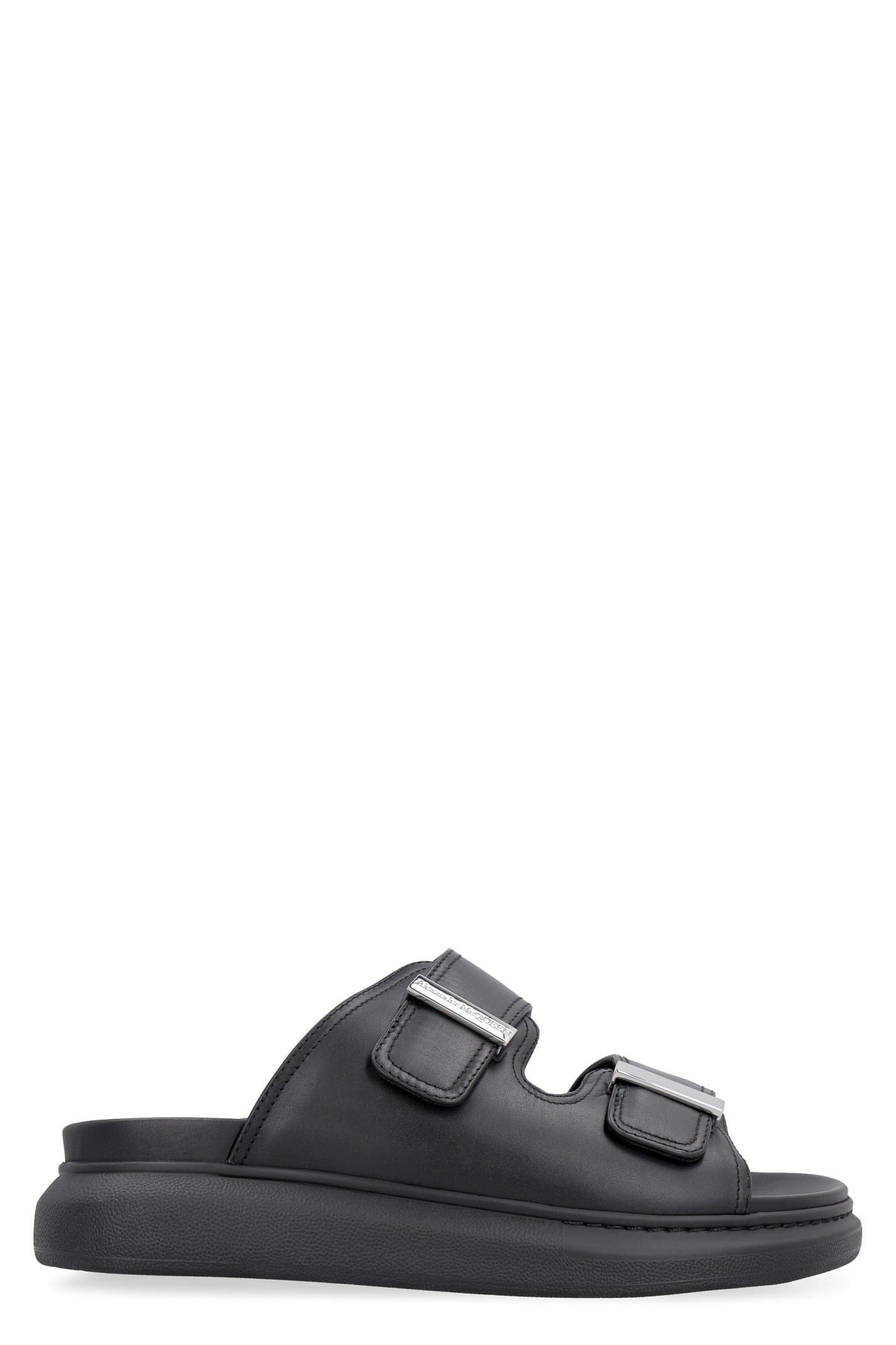 Alexander McQueen Leather Slides With Buckles