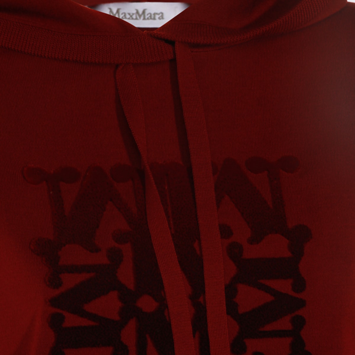 Max Mara Dark Red Wool Sweatshirt In Red