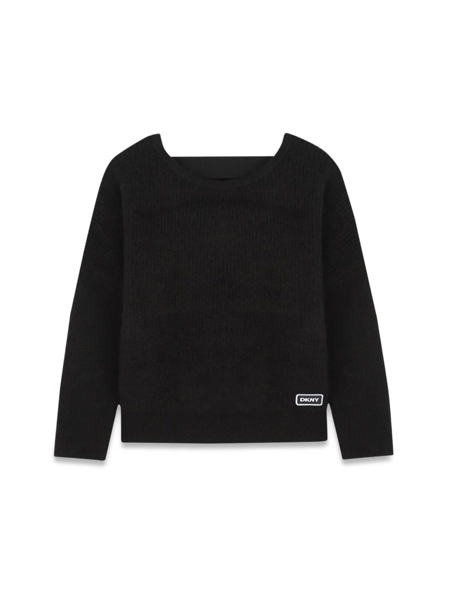 Dkny Logo-band Jumper In Black