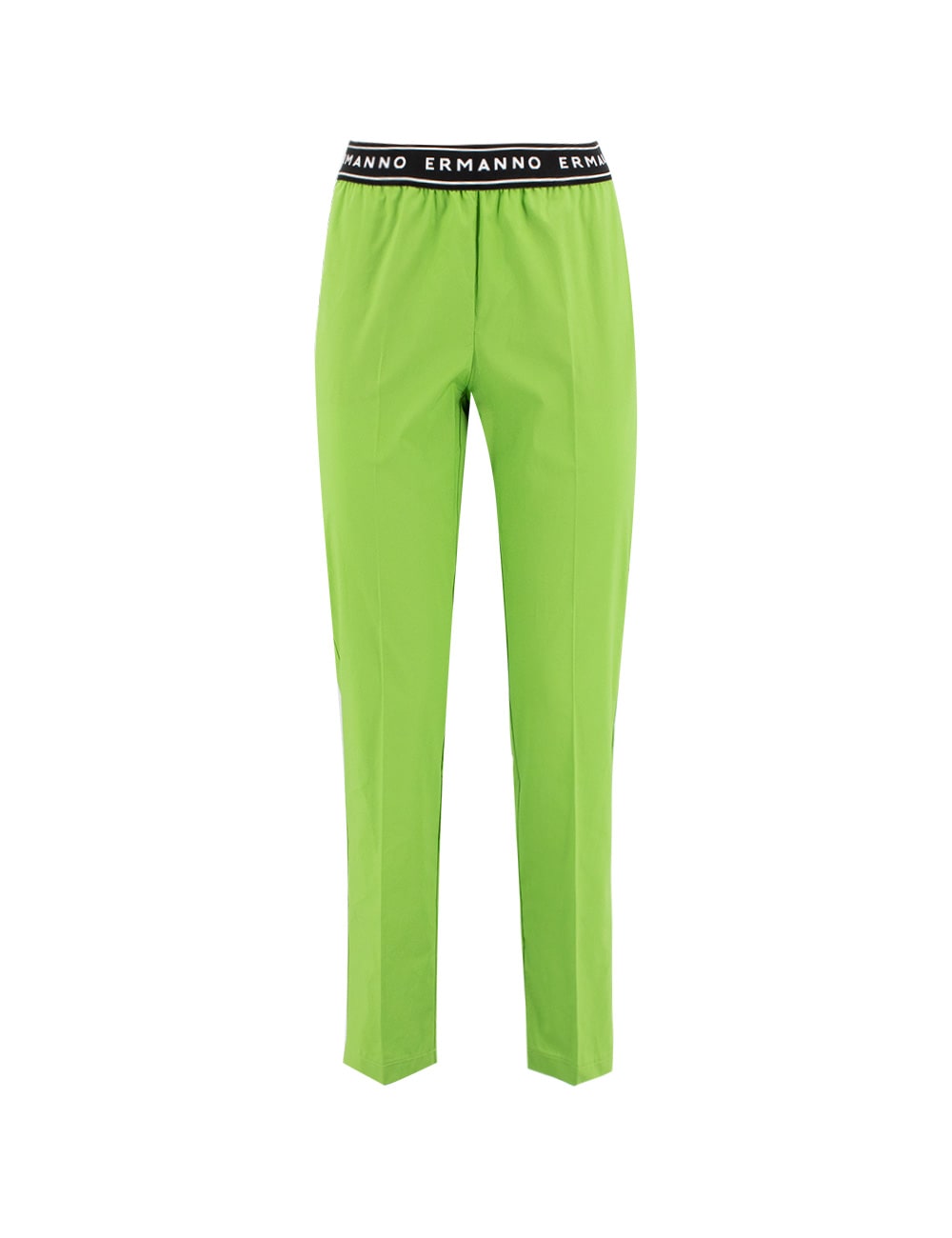 Shop Ermanno Firenze Trousers In Green Black White