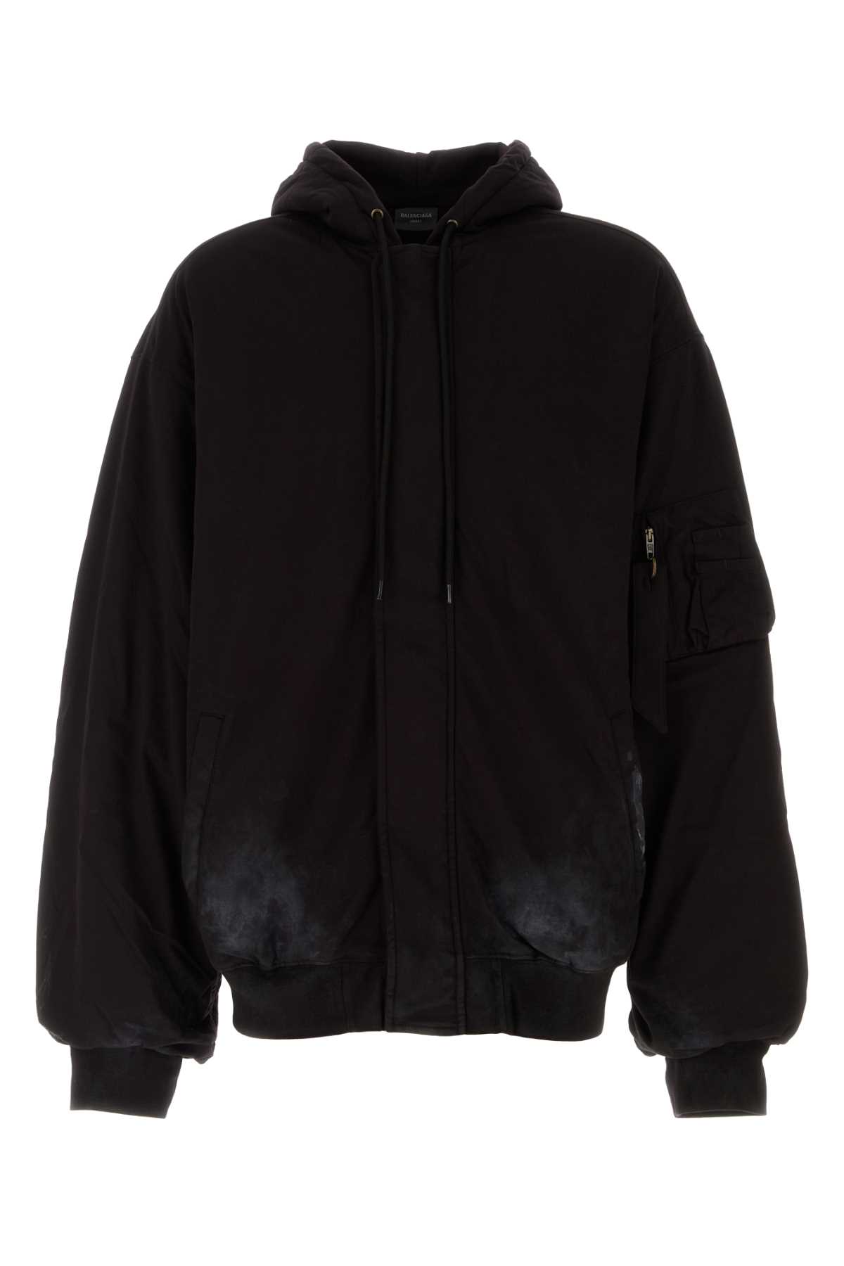 Shop Balenciaga Black Cotton Oversize Sweatshirt In Washedblackwhite